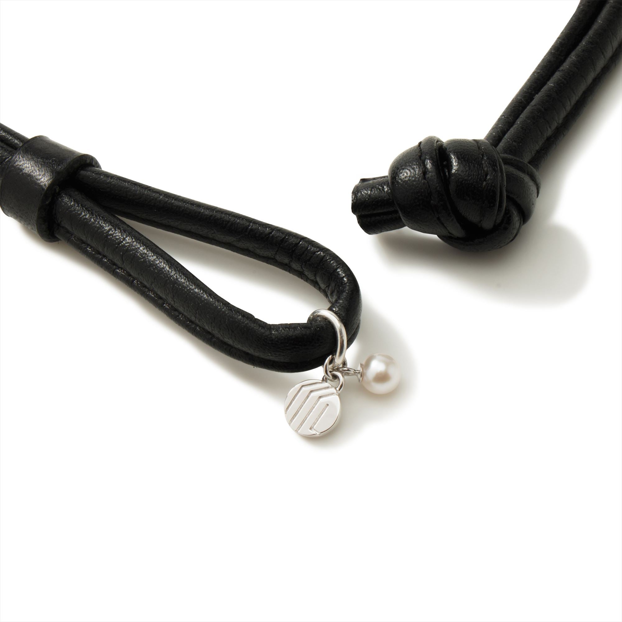 Maya Leather Choker Necklace Freshwater Pearl 12mmUP SV925