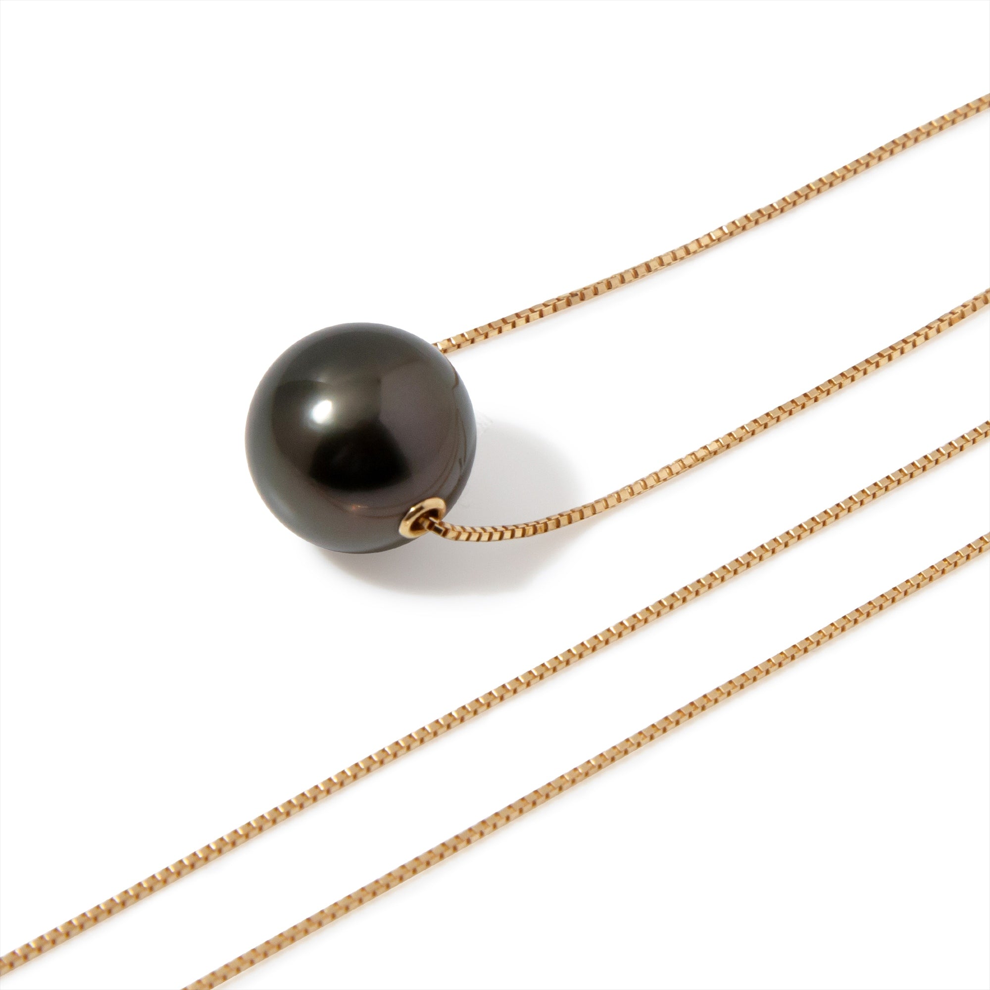 Maelle Pendant Tahitian Black Pearl 11mmUP K18YG