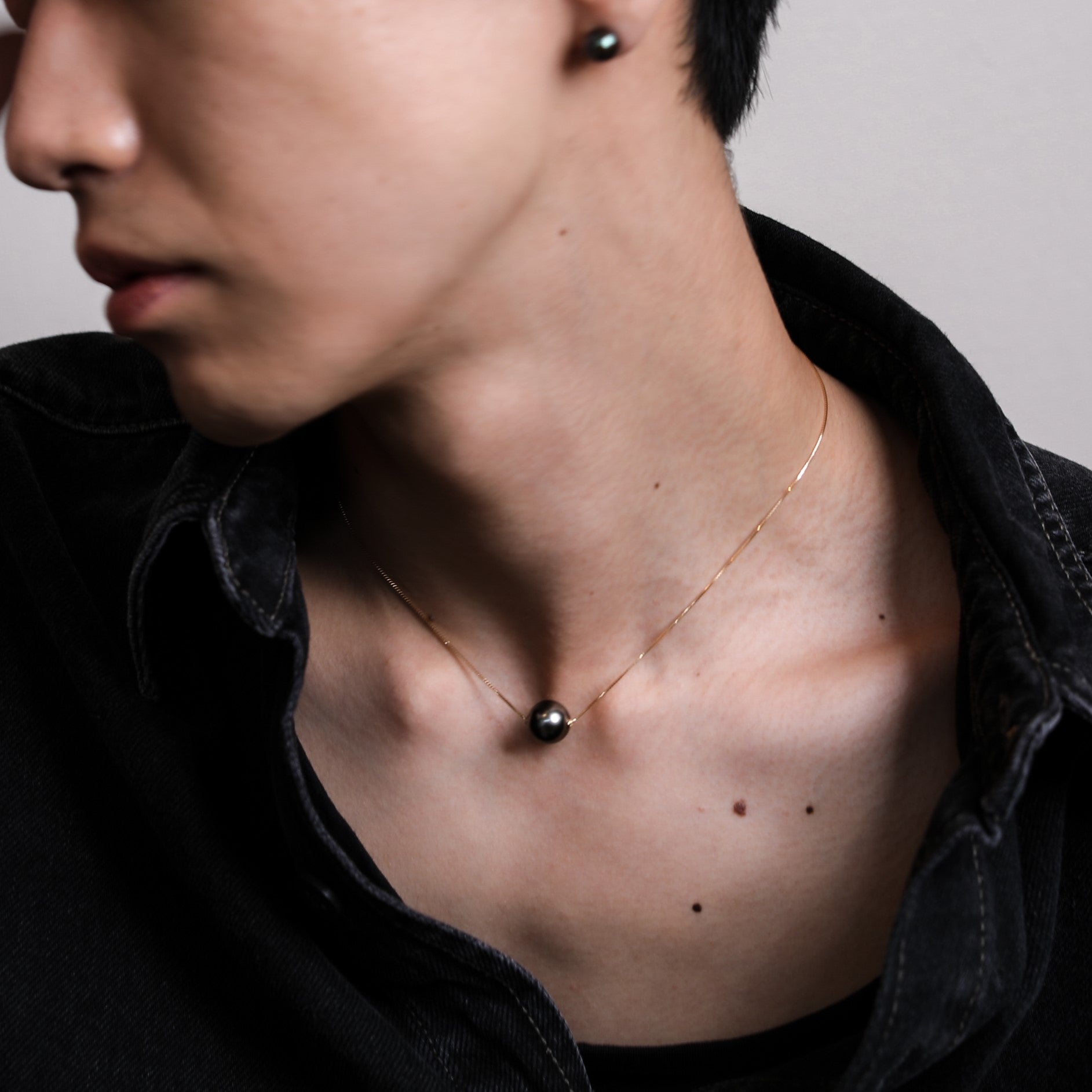 Maelle Pendant Tahitian Black Pearl 11mmUP K18YG