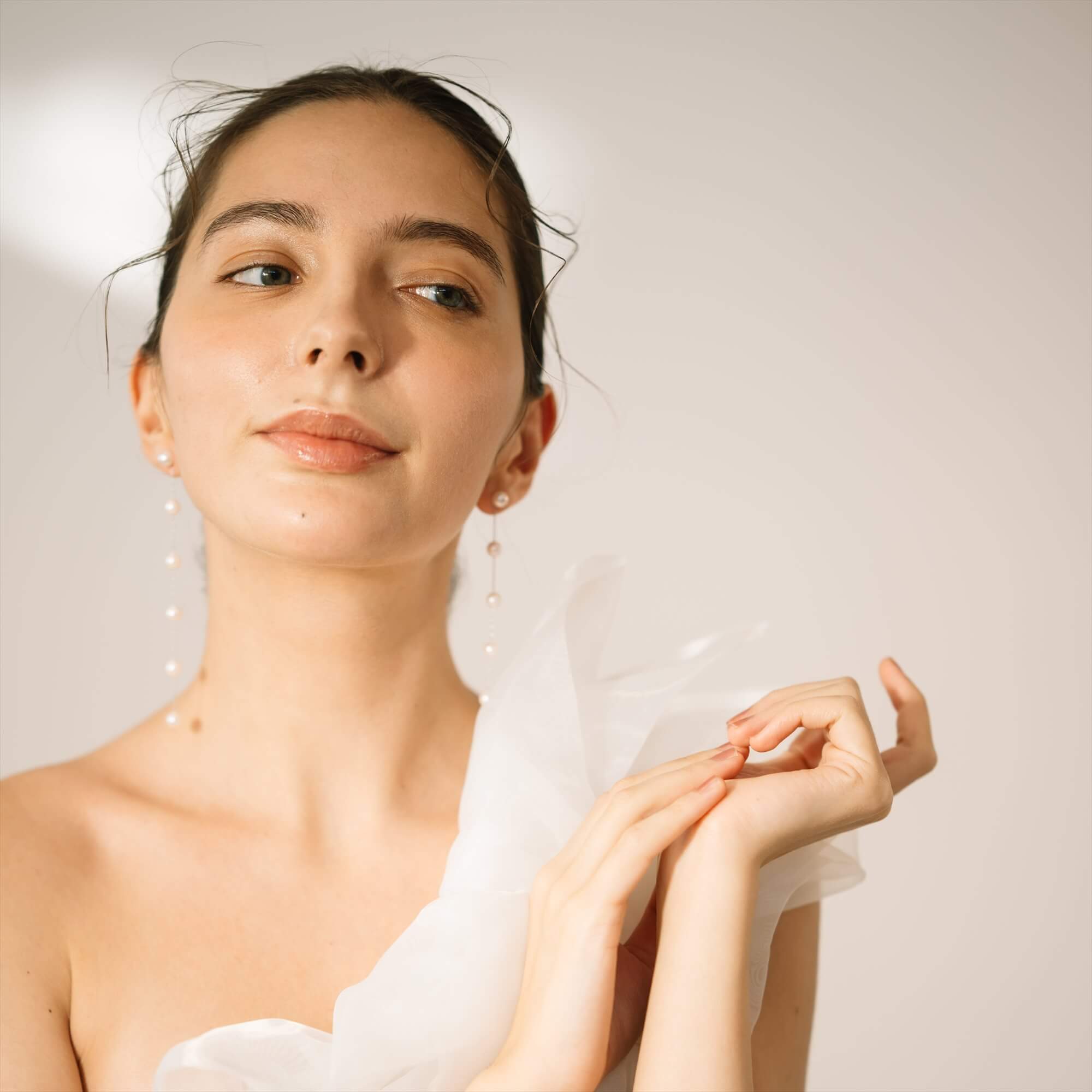 Michele Station Earring (Single) / 11cm Akoya Pearl 6.0-7.0mm K14WG/SV925