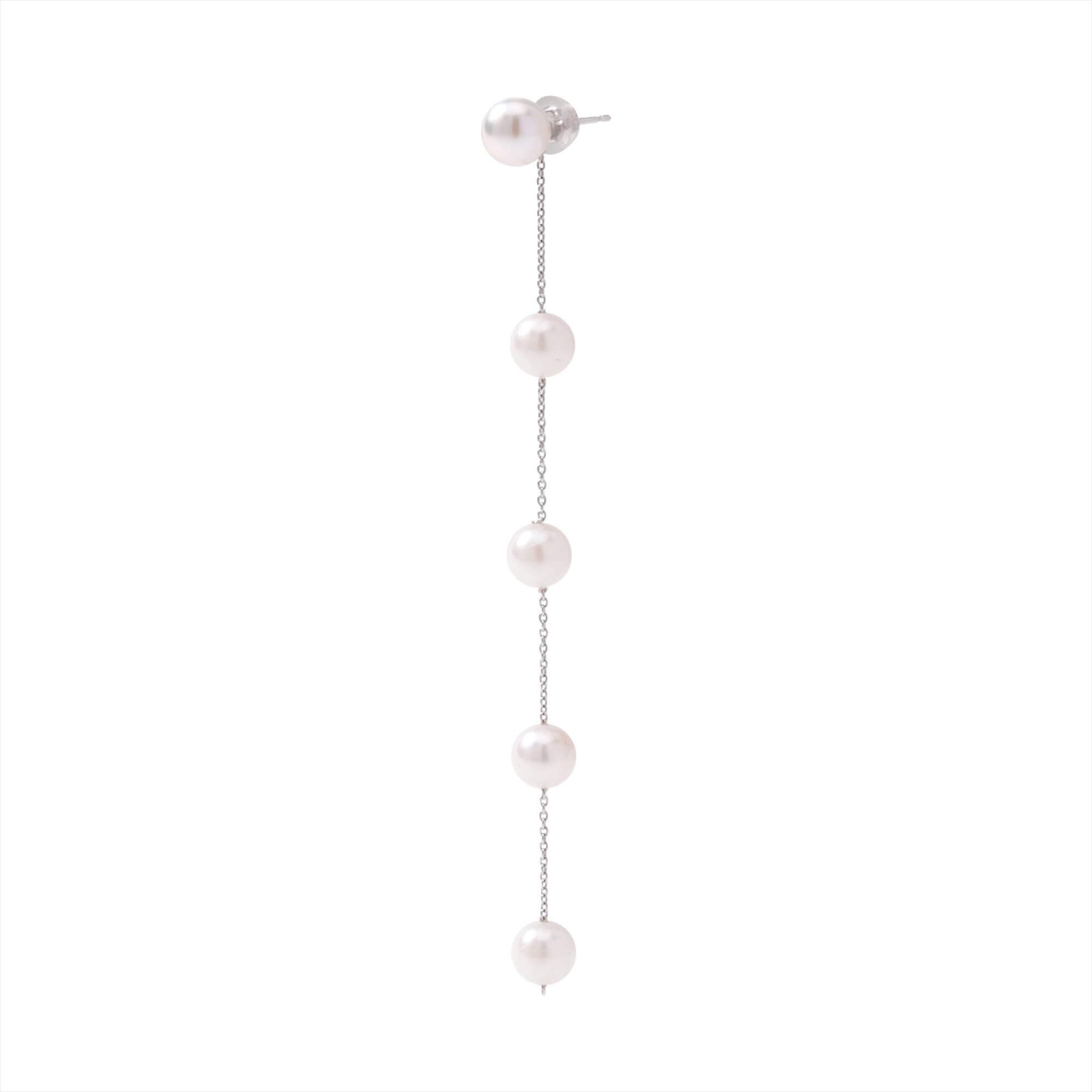Michele Station 耳环(单只)/ 8cm 日本阿古屋珍珠 6.0-7.0mm K14WG/SV925