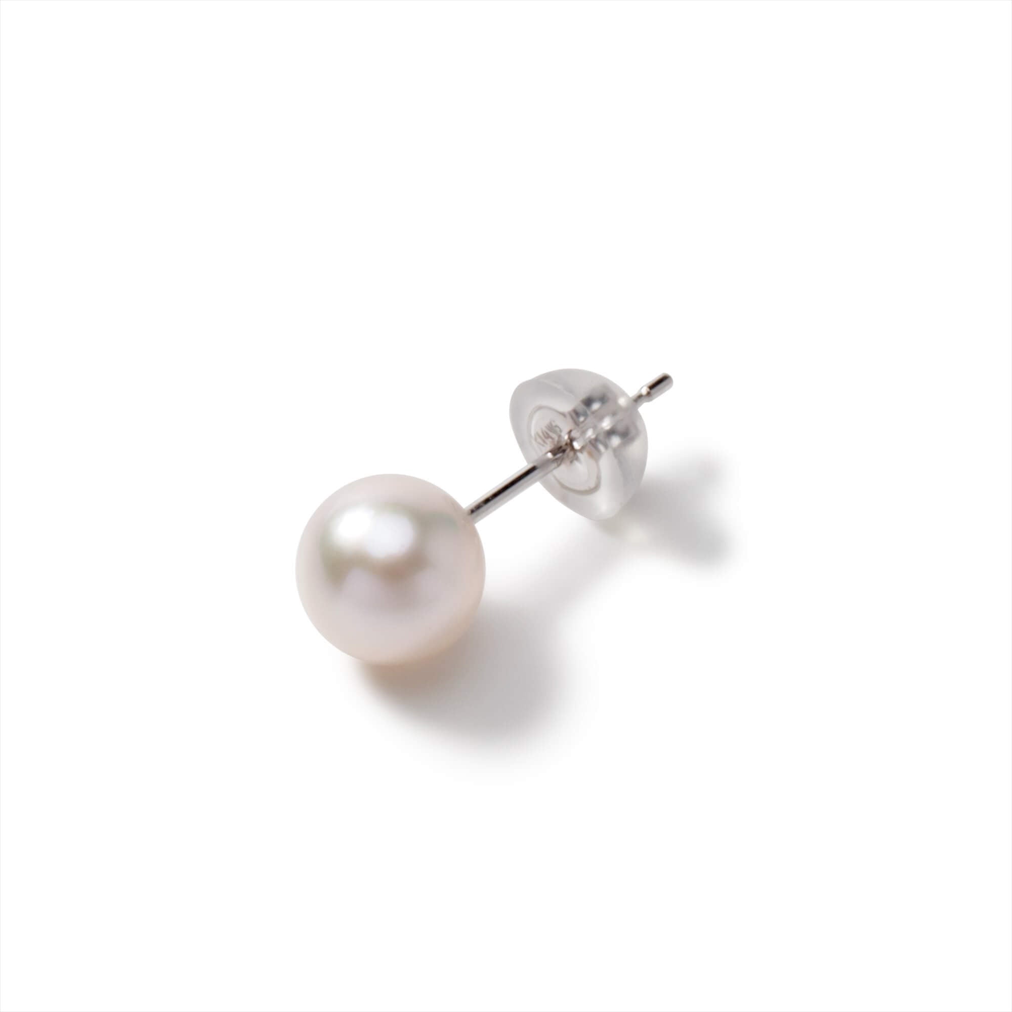 Michele Station Earring (Single) / 8cm Akoya Pearl 6.0-7.0mm K14WG/SV925