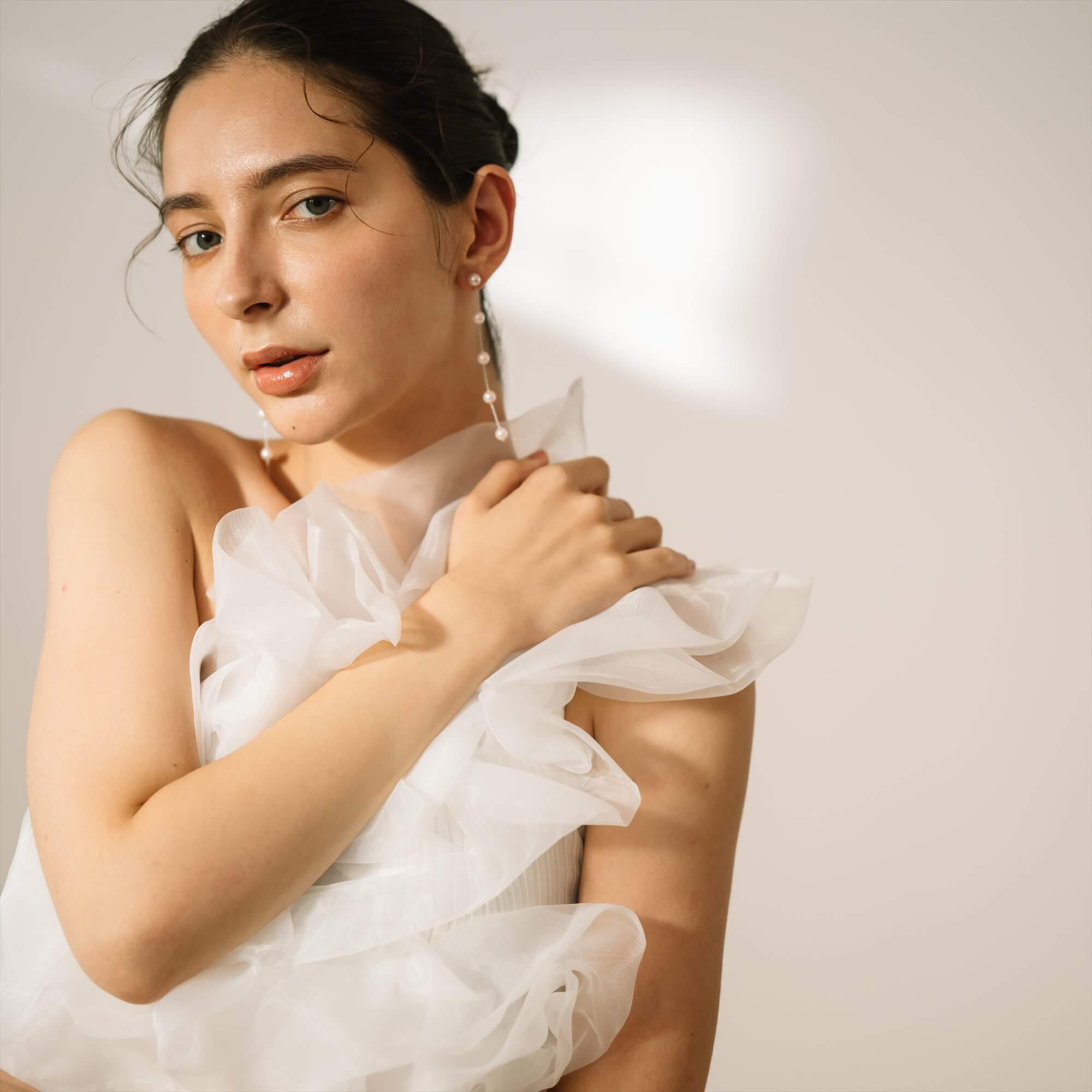 Michele Station Earring (Single) / 8cm Akoya Pearl 6.0-7.0mm K14WG/SV925