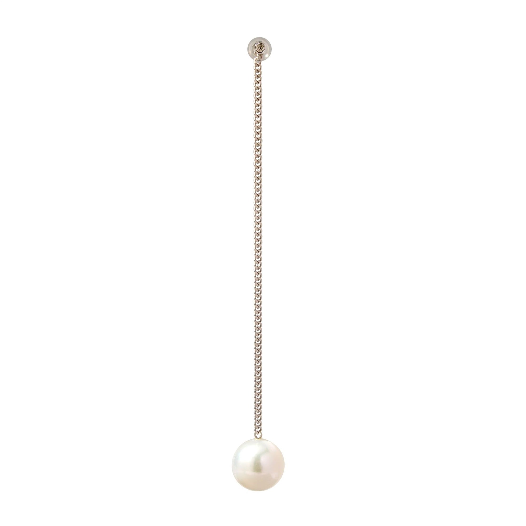 Manon Earring / Down Pearl (Single) Freshwater Pearl 11mm and above K10WG/SV925