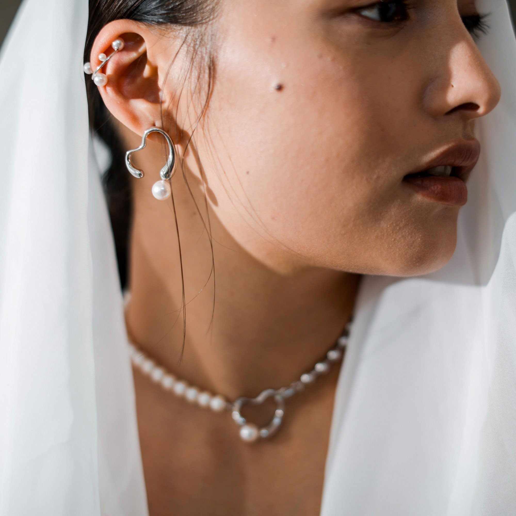 Melodie 耳環<br>阿古屋珍珠 6.0-8.5mm SV925/K14WG