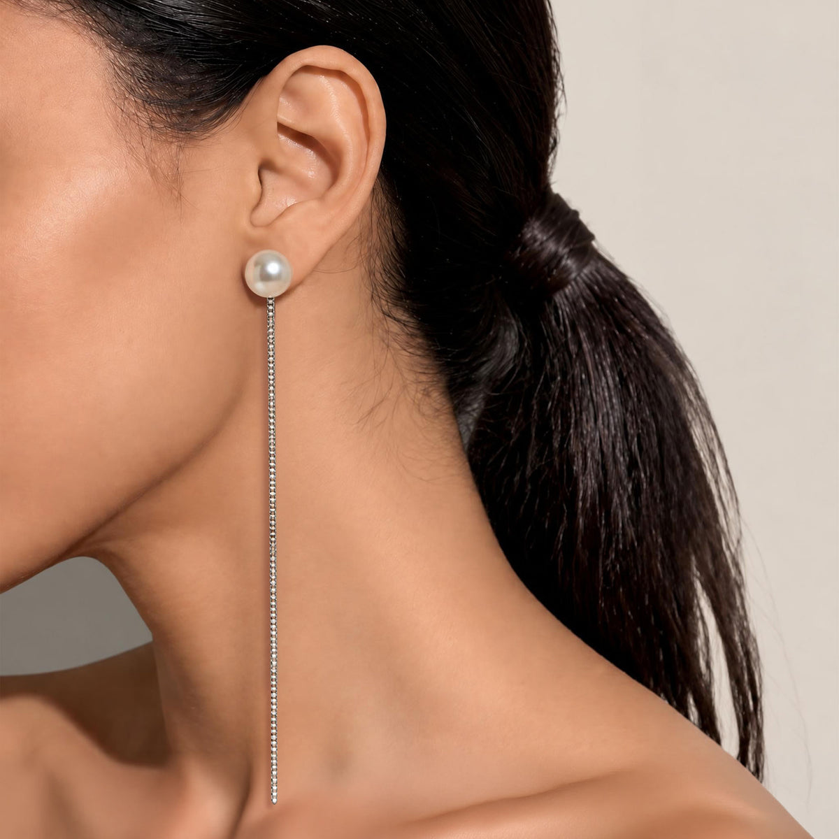 Manon Earring / Up Pearl (Single) Freshwater Pearl 11mm and above PT900/SV925