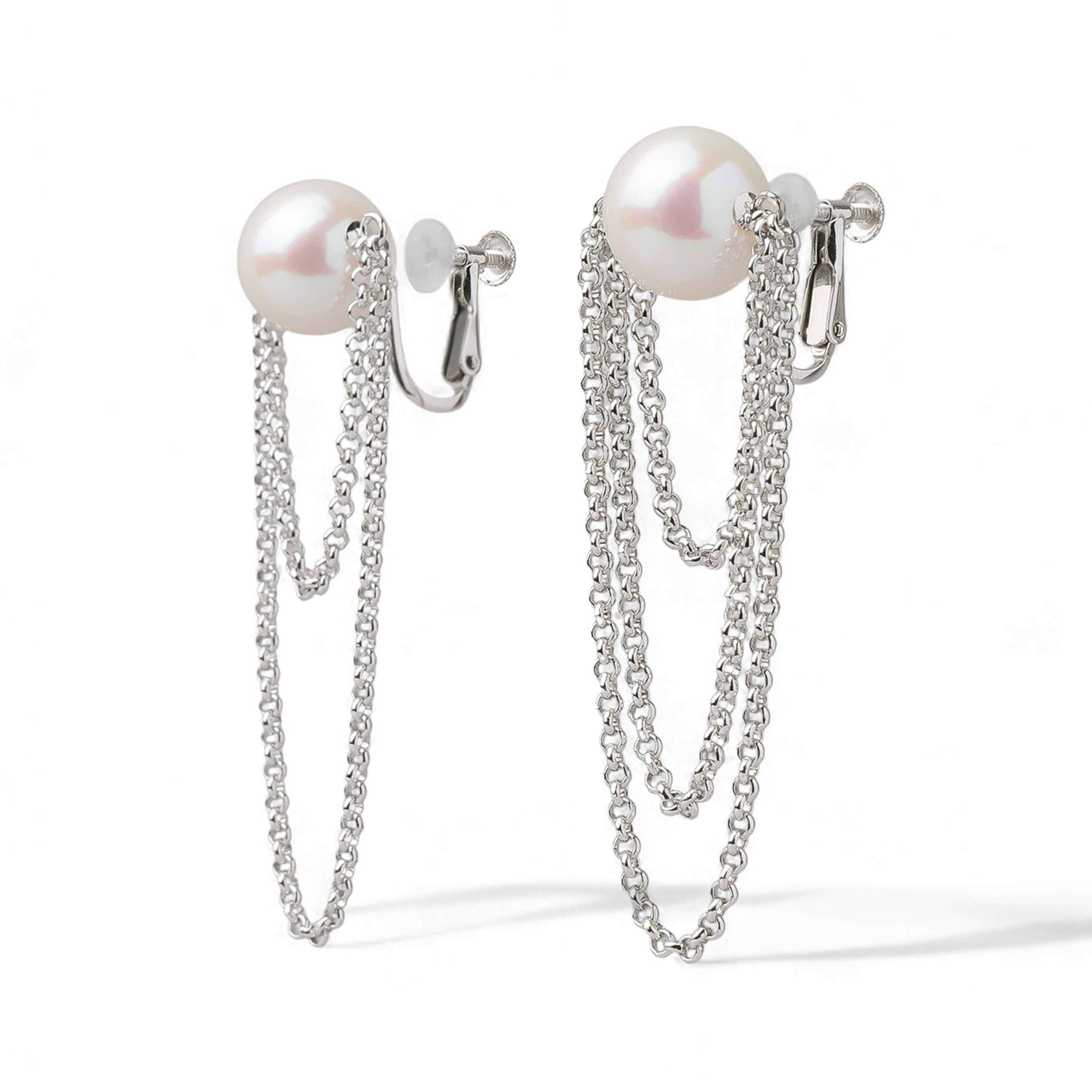 Lian Earrings/Clip-on Earrings Freshwater Pearl 11mm SV925/PT900