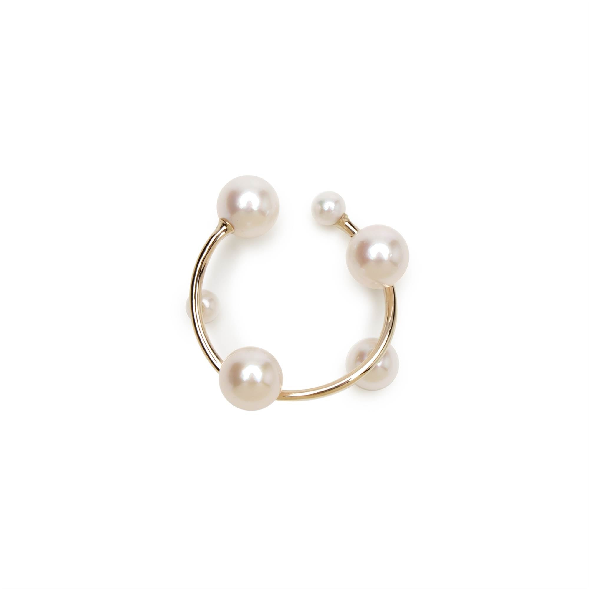 Mabelle Ear Cuff Akoya Pearl 3.0-6.0mm K10YG/K10WG