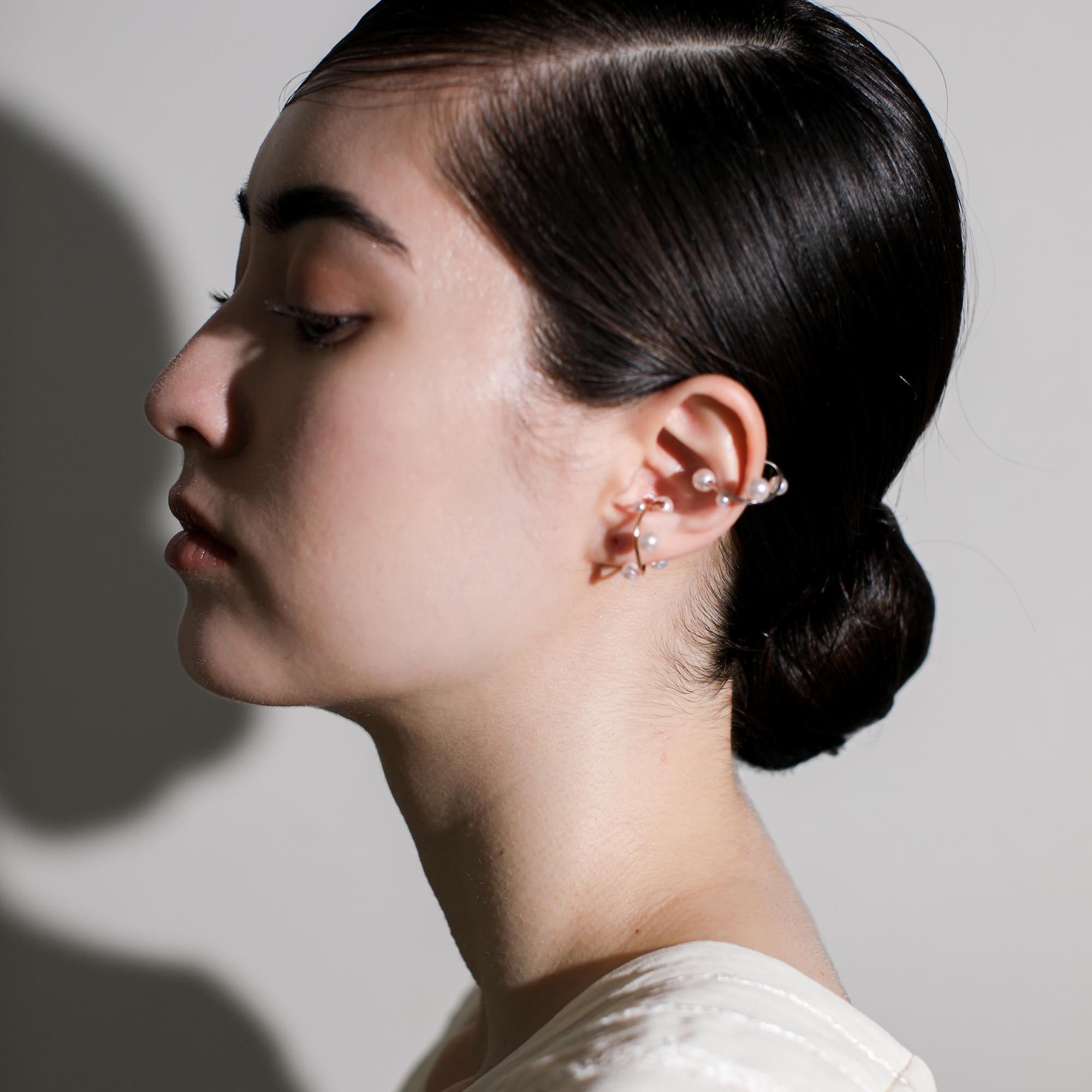 Mabelle Ear Cuff Akoya Pearl 3.0-6.0mm K10YG/K10WG