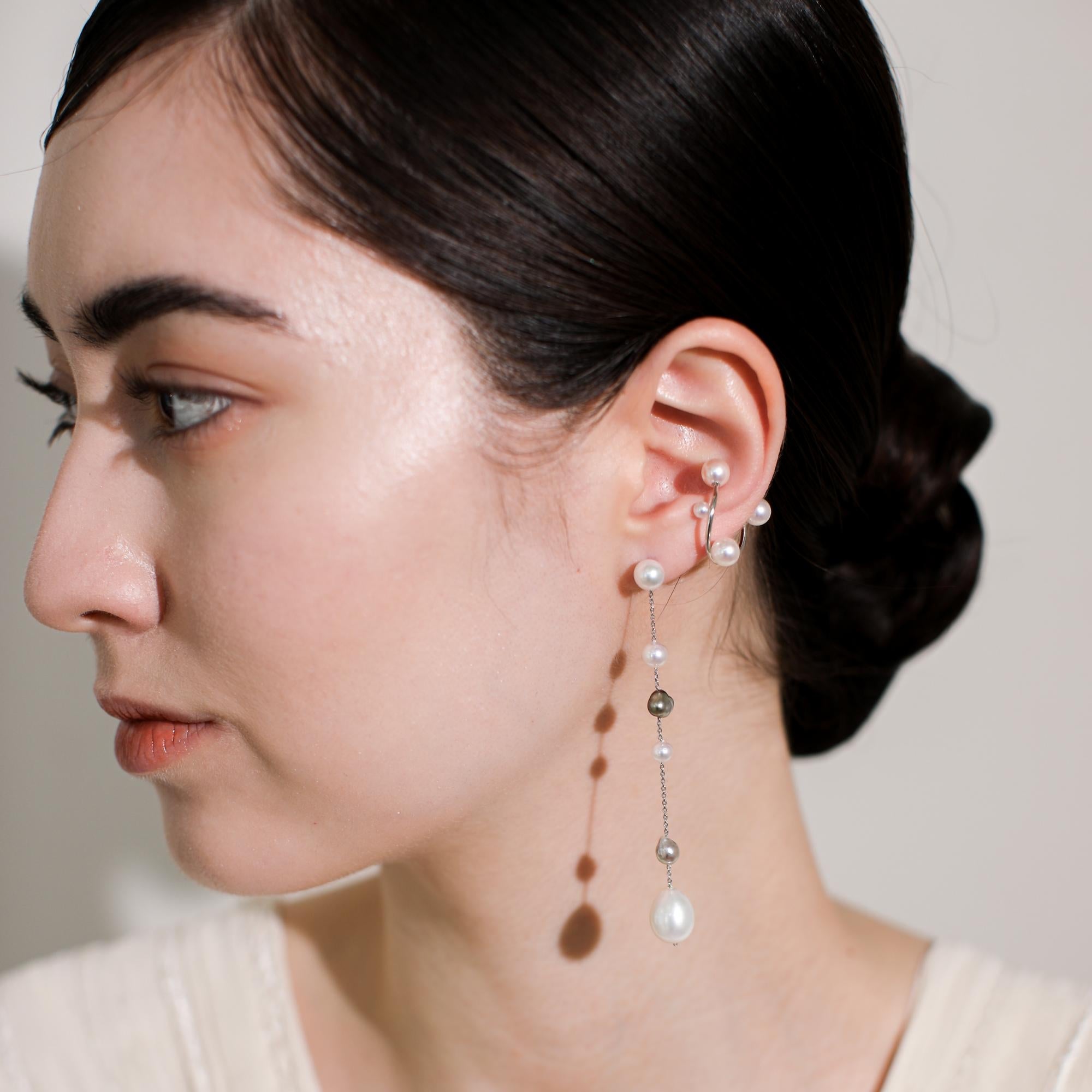 Mabelle Ear Cuff Akoya Pearl 3.0-6.0mm K10YG/K10WG