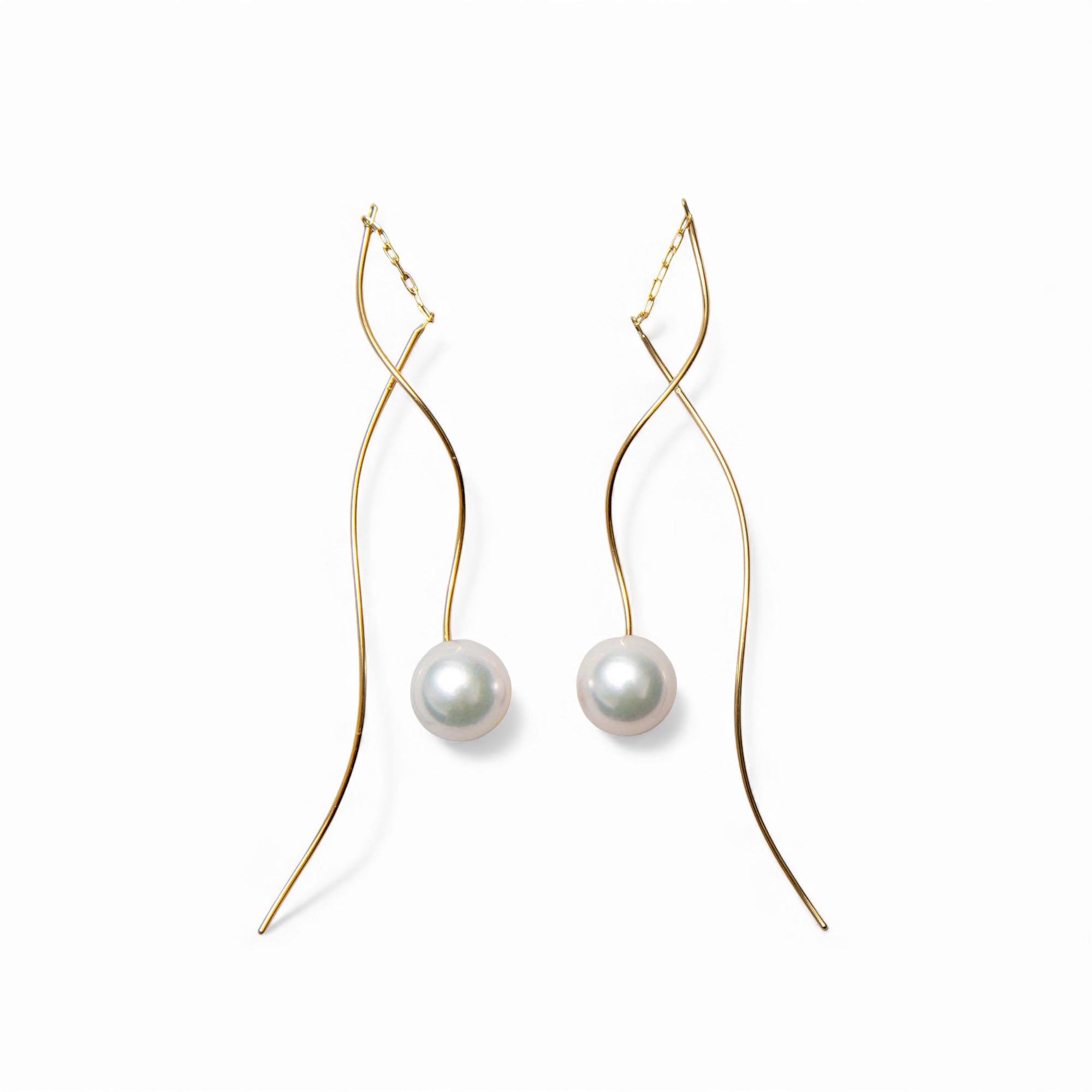 Foglia Akoya Pearl Earrings 7.5-8.0mm K14WG/K18YG/PG