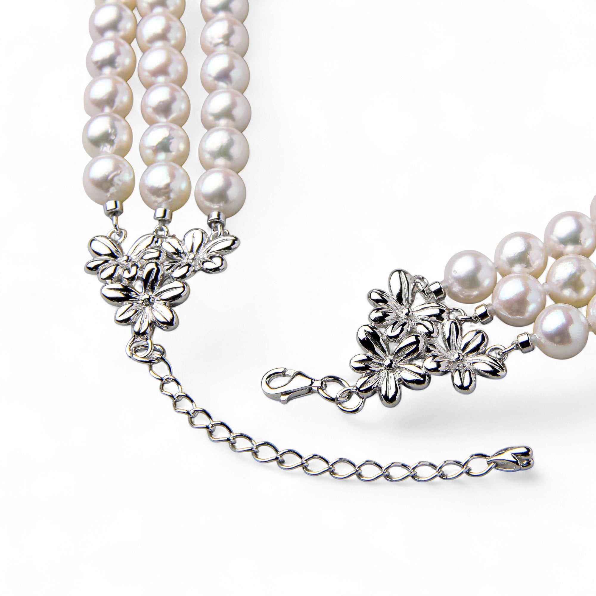 Akoya Pearl Triple Strand Necklace