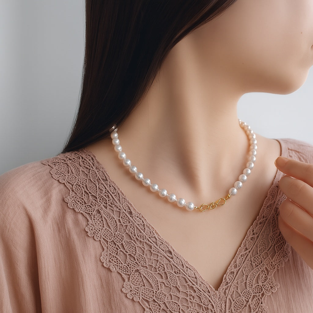 Akoya Baroque Pearl Necklace 7.5-8.0mm SV925 GP
