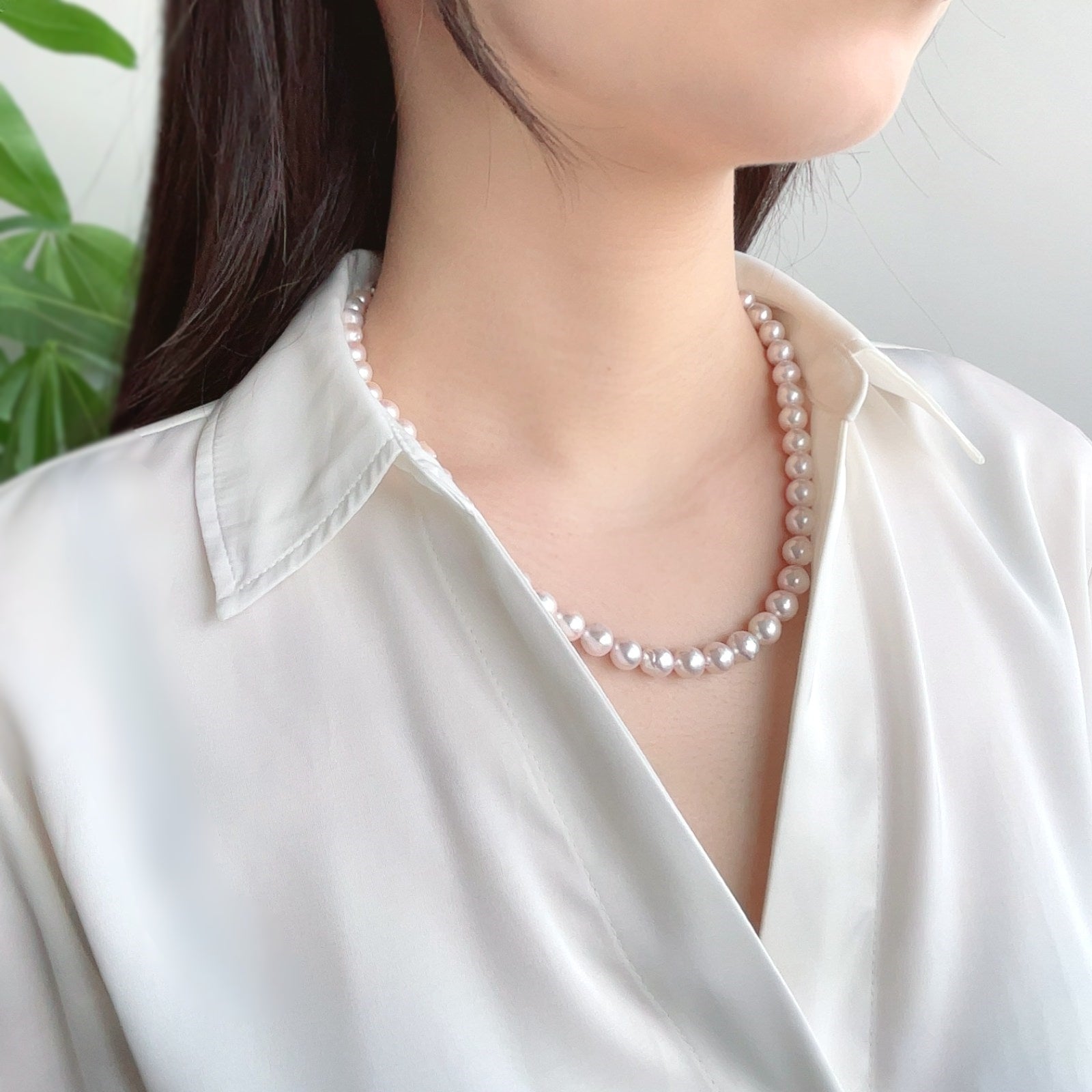 Akoya Baroque Pearl Necklace 7.5-8.0mm SV925