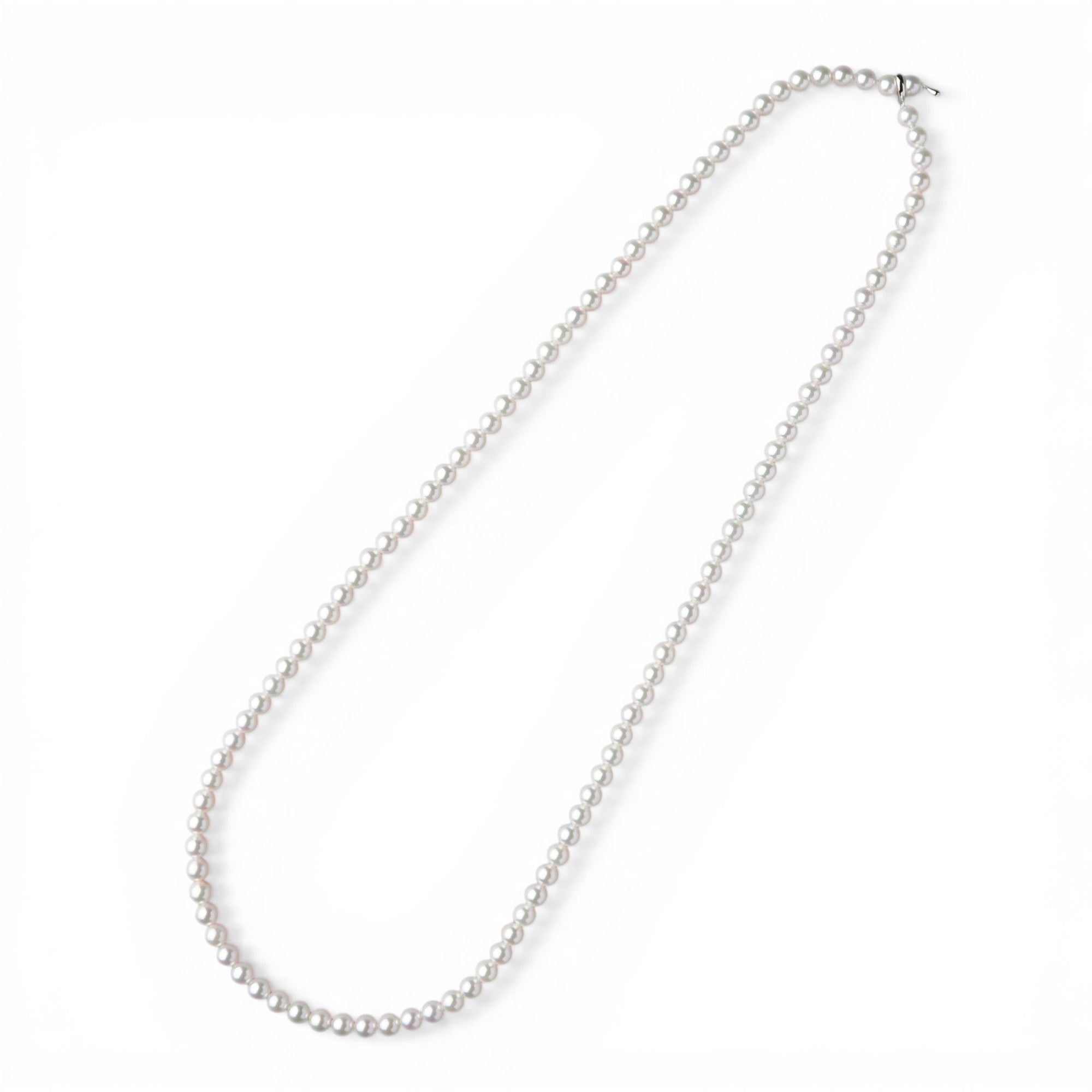 Akoya Pearl Long Necklace 7.0-7.5mm 80cm with Clicker Clasp
