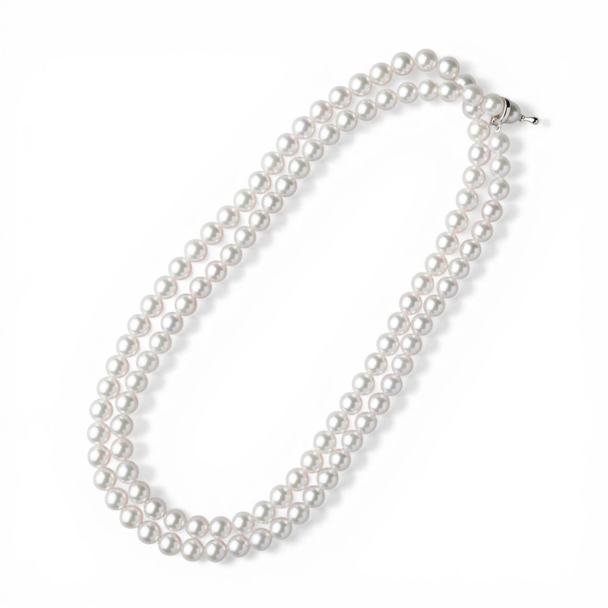 Akoya Pearl Long Necklace 7.0-7.5mm 80cm with Clicker Clasp