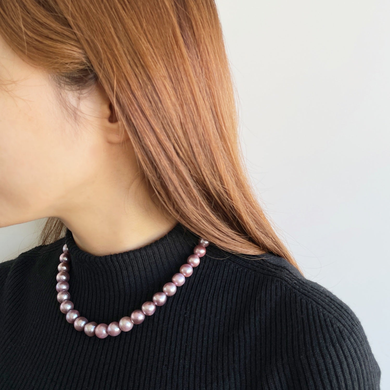 Freshwater Pearl Necklace 9–11mm -Mauvette-