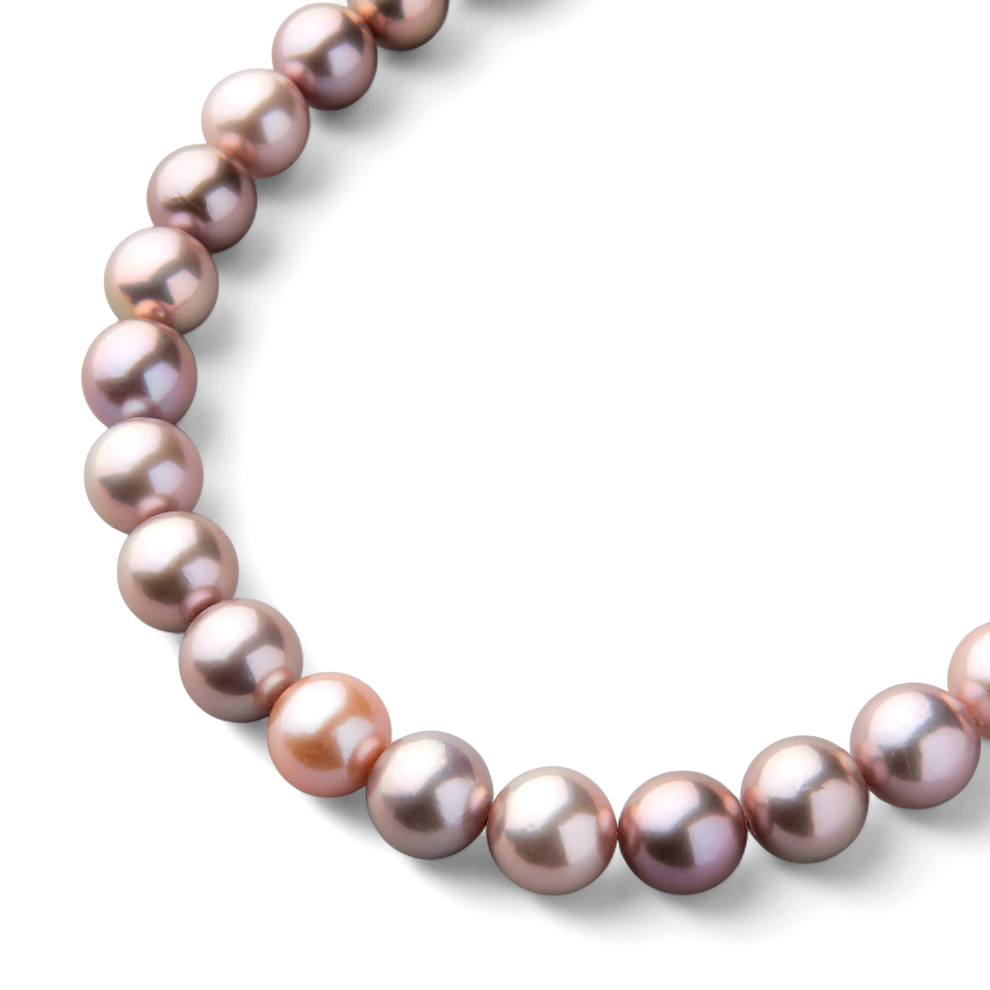 淡水珍珠（有核）項鍊 10-12毫米 -Mauvette-