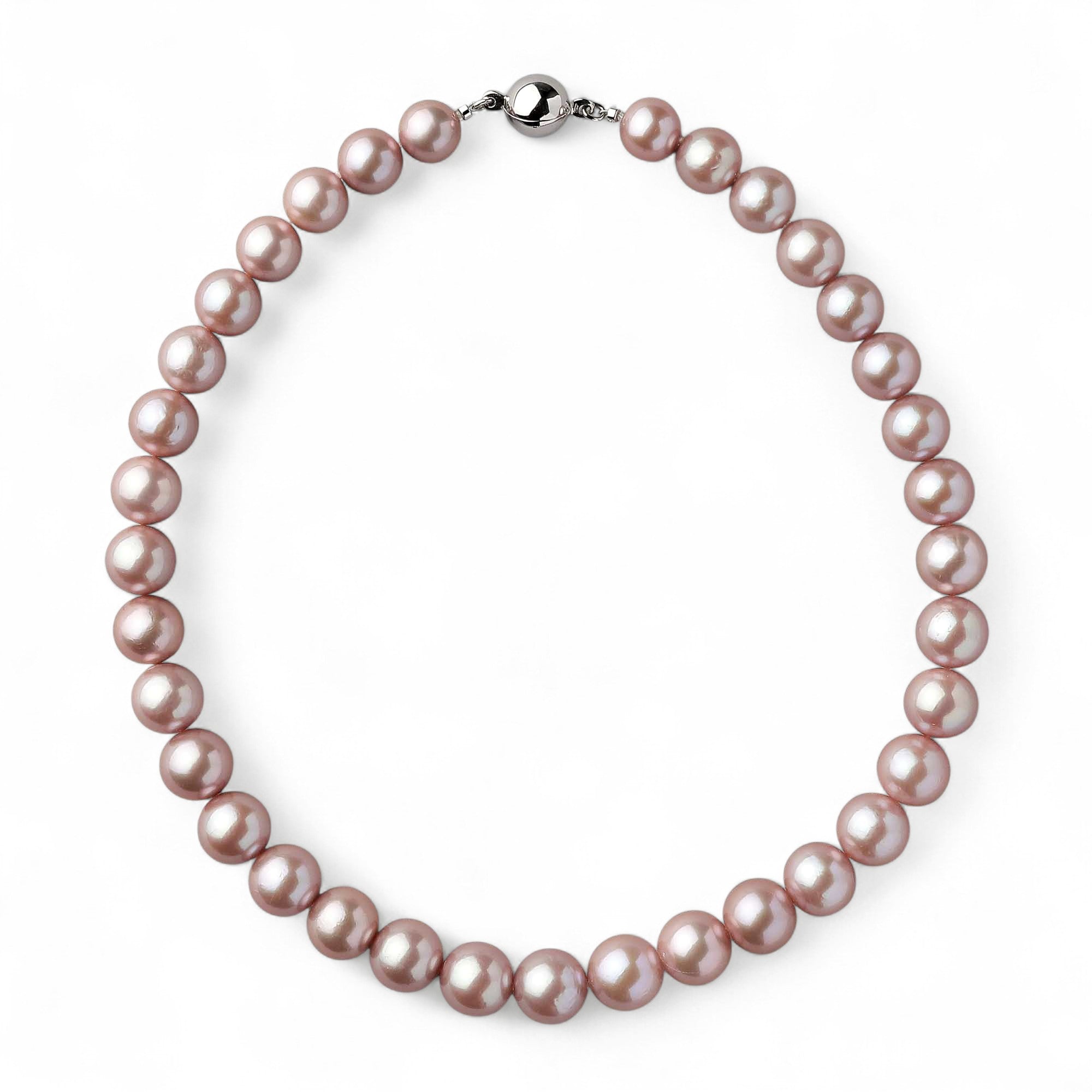 Nucleated Freshwater Pearl Necklace 10–12mm -Mauvette-
