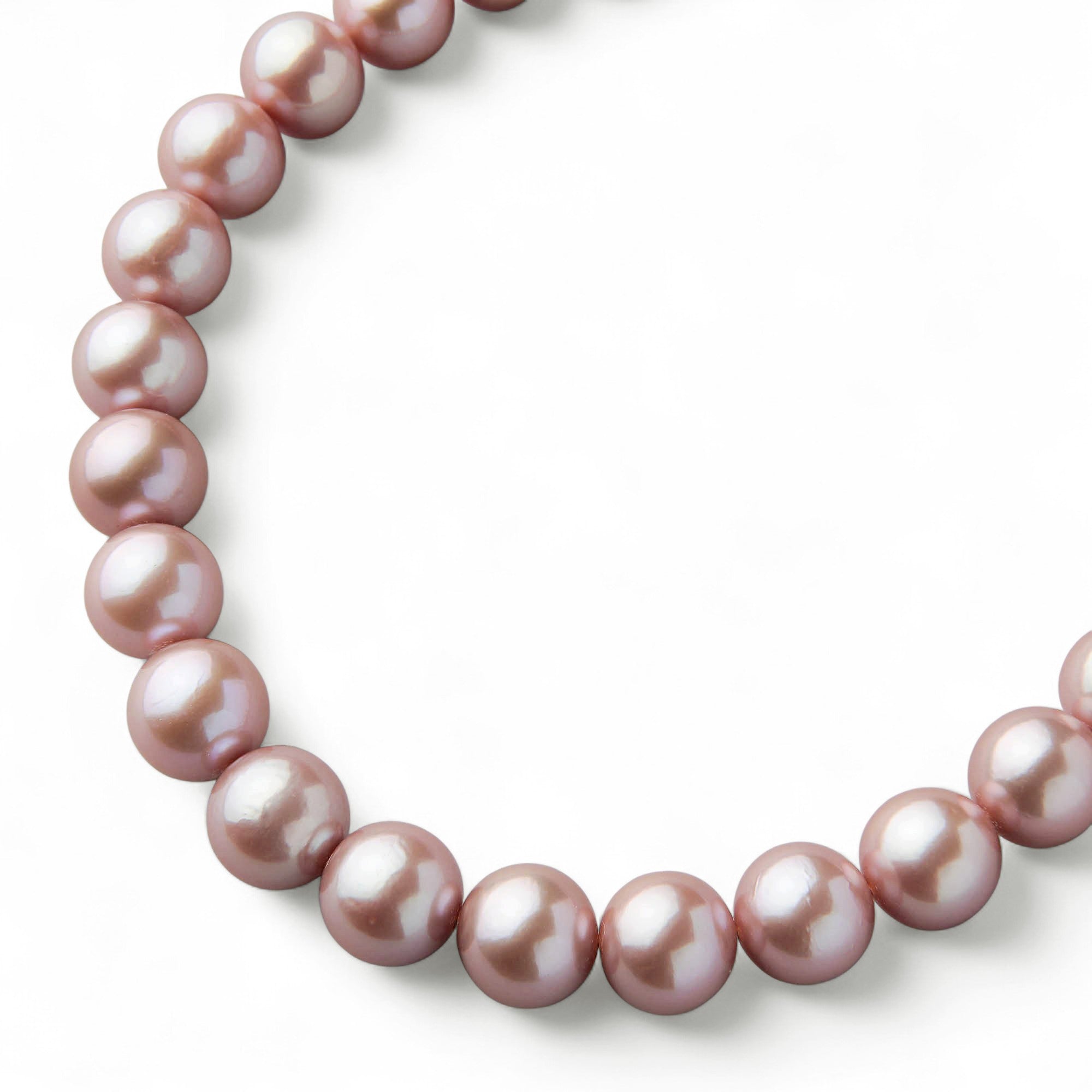 Nucleated Freshwater Pearl Necklace 10–12mm -Mauvette-
