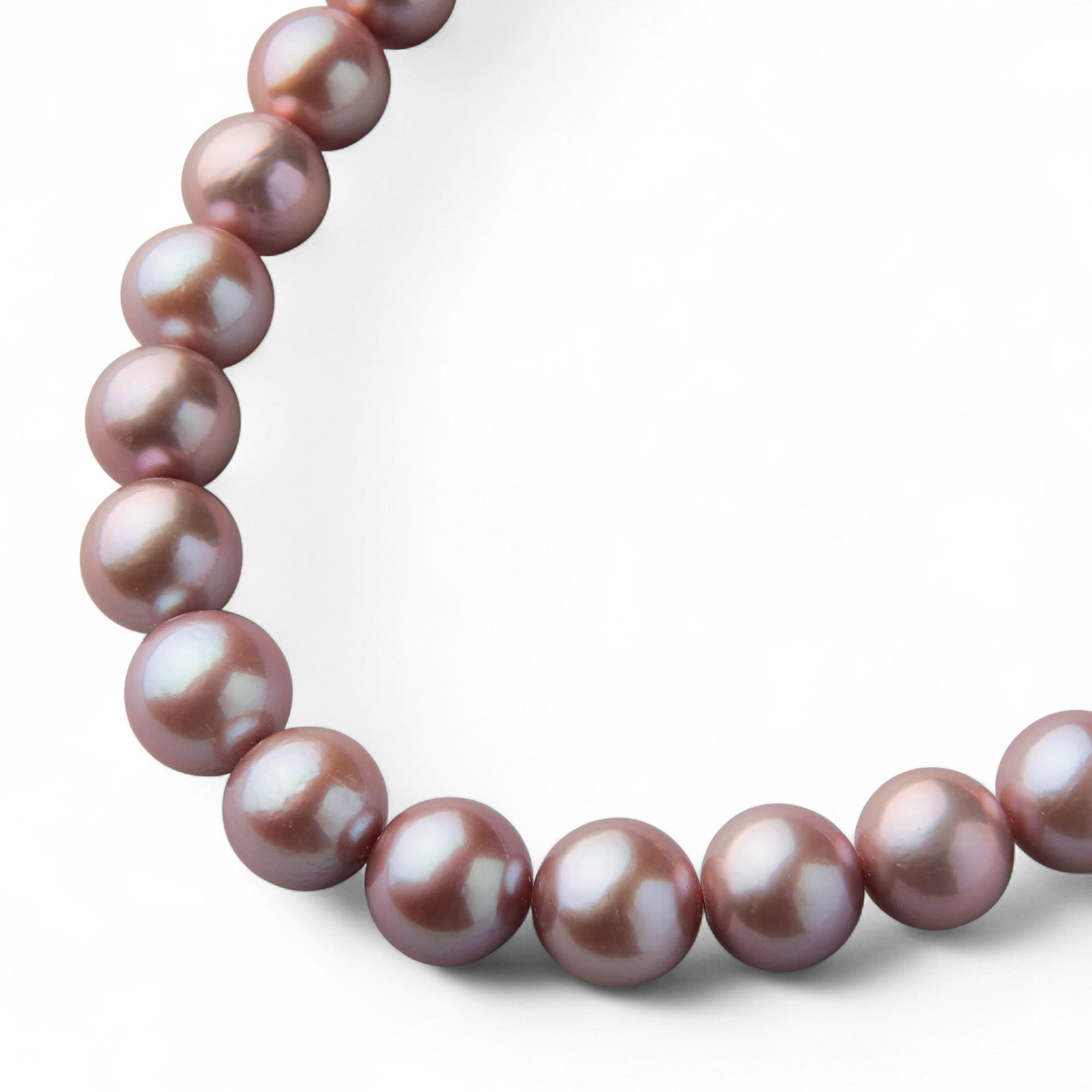 Nucleated Freshwater Pearl Necklace 10–12mm -Mauvette-