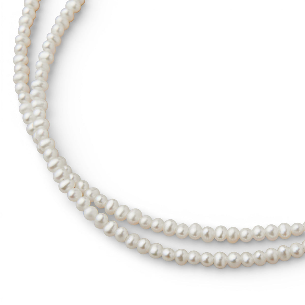 Freshwater Pearl Double Strand Necklace 2.0-2.5mm SV925 GP Multi-Strand