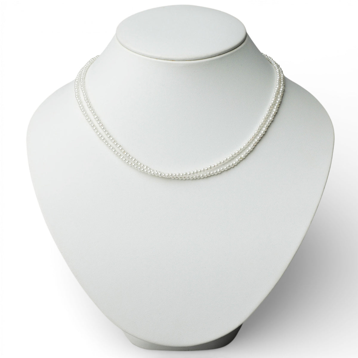 Freshwater Pearl Double Strand Necklace 2.0-2.5mm SV925 GP Multi-Strand
