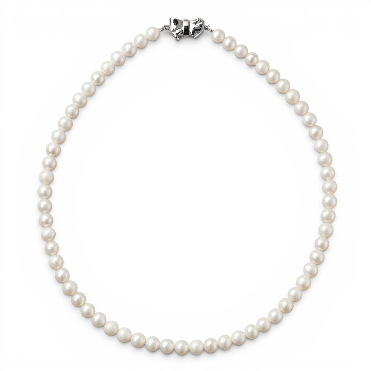 Freshwater Pearl Necklace 6.5-7.5mm Ribbon Clasp