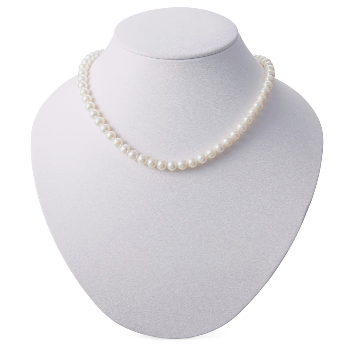 Freshwater Pearl Necklace 6.5-7.5mm Ribbon Clasp