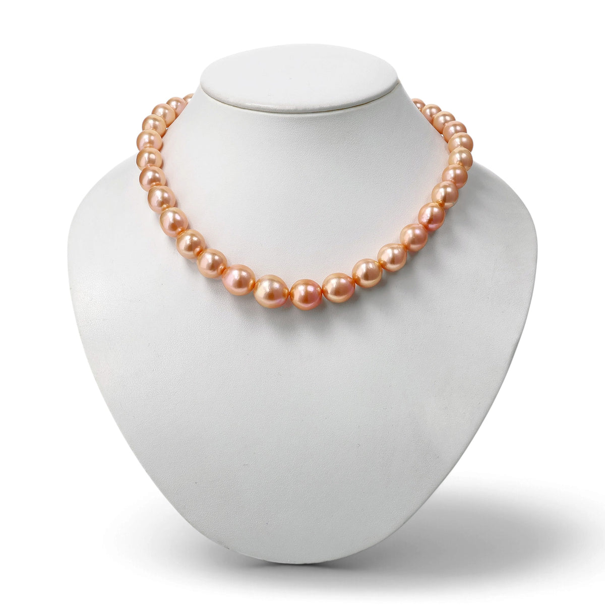 Nucleated Freshwater Pearl Necklace 10-14mm Orange