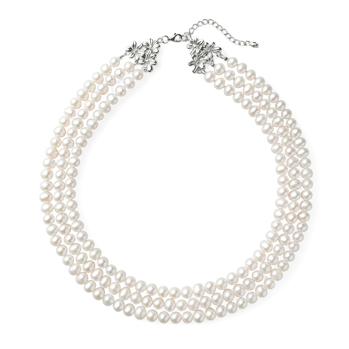 Freshwater Pearl Triple Strand Necklace 6.5-7.0mm