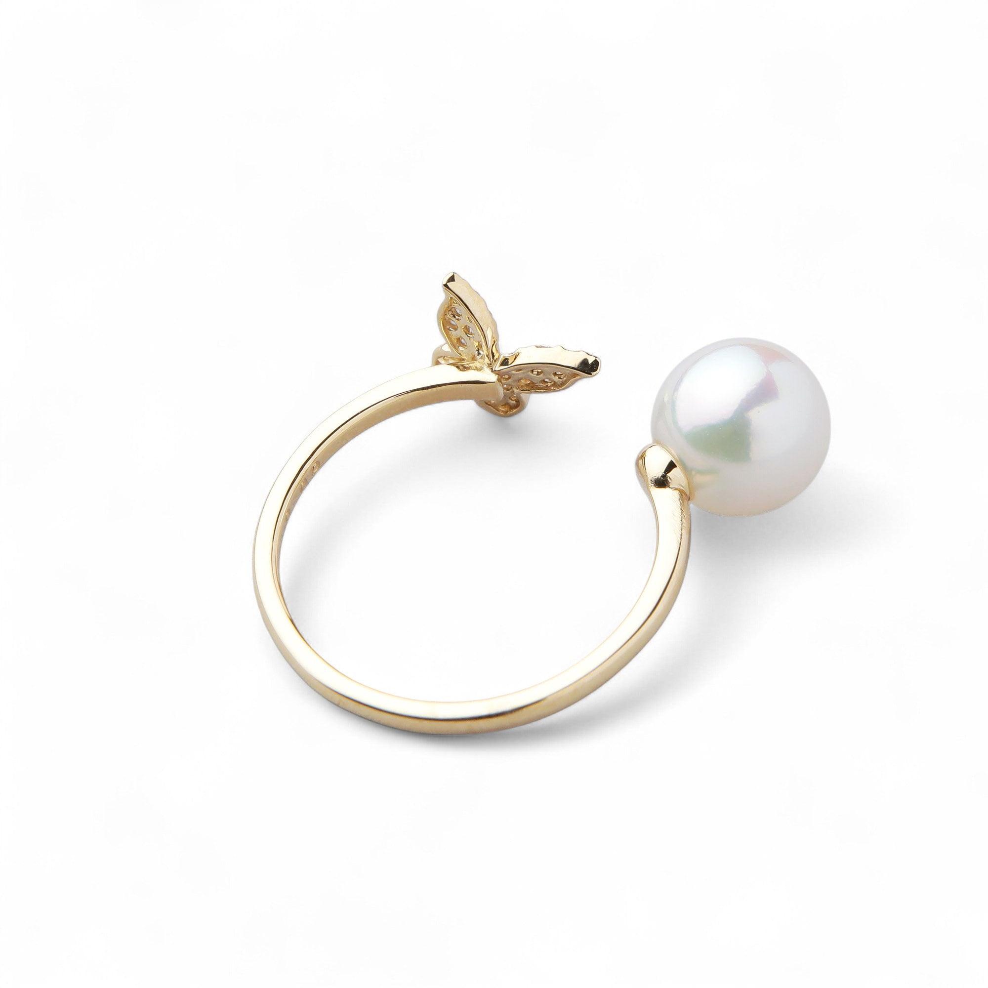 petit amie Akoya Pearl Butterfly Ring 7.5–8.0 mm K18YG