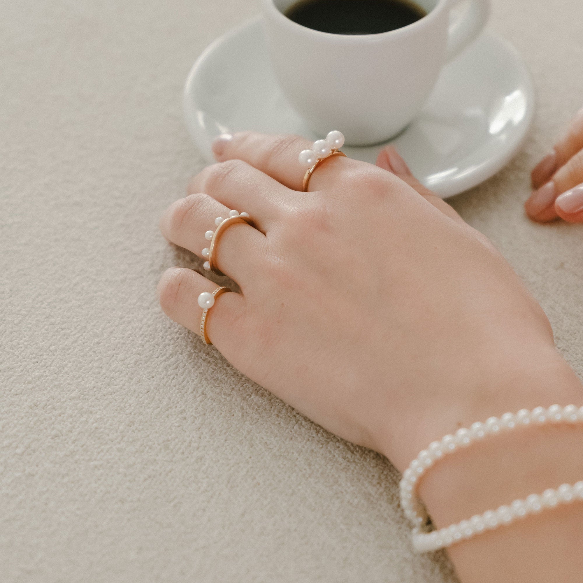 Akoya Pearl Pinky Ring 4.5-5.0mm K18YG/PT900