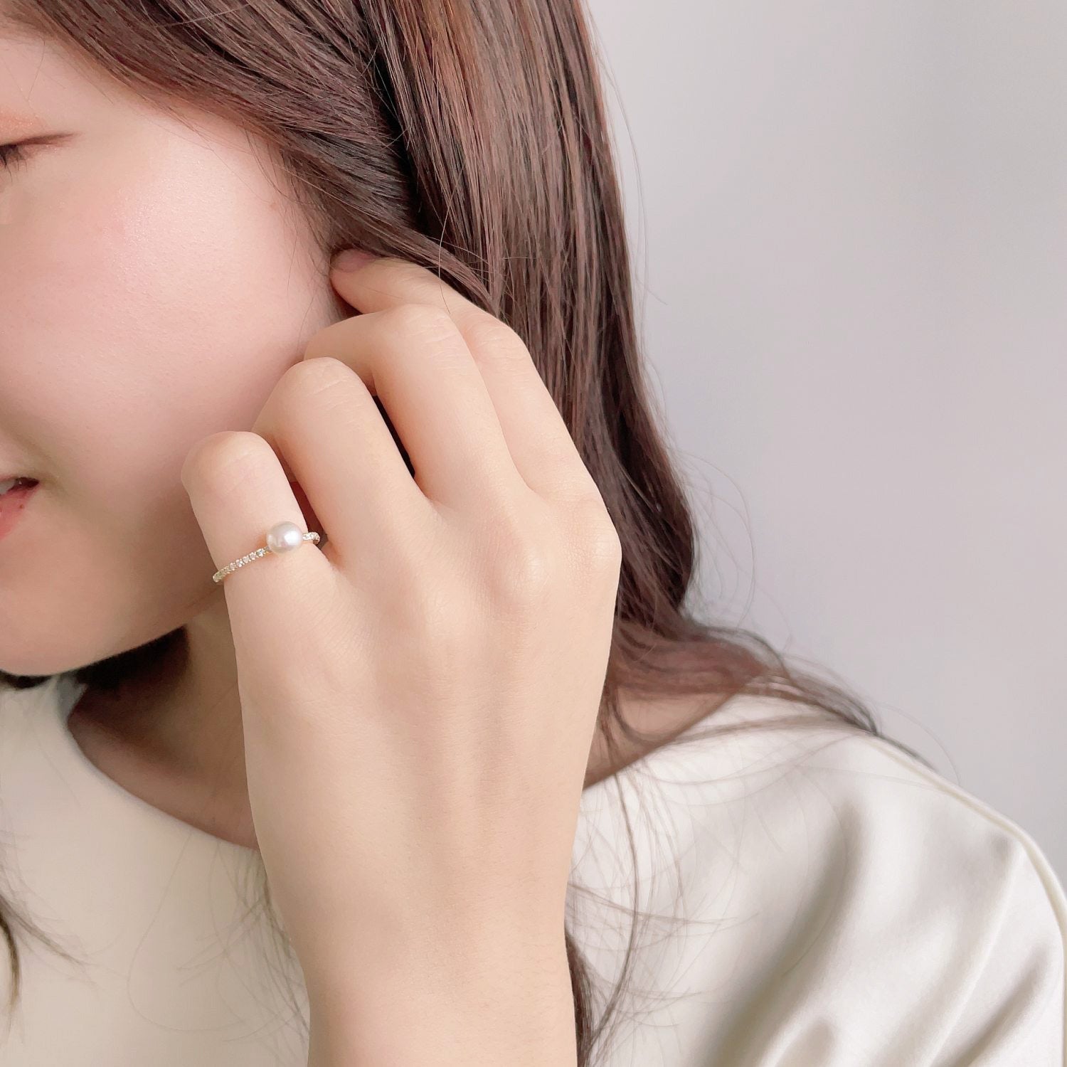 enSTYLE 日本 阿古屋珍珠尾戒 5.0–5.5 mm K18YG