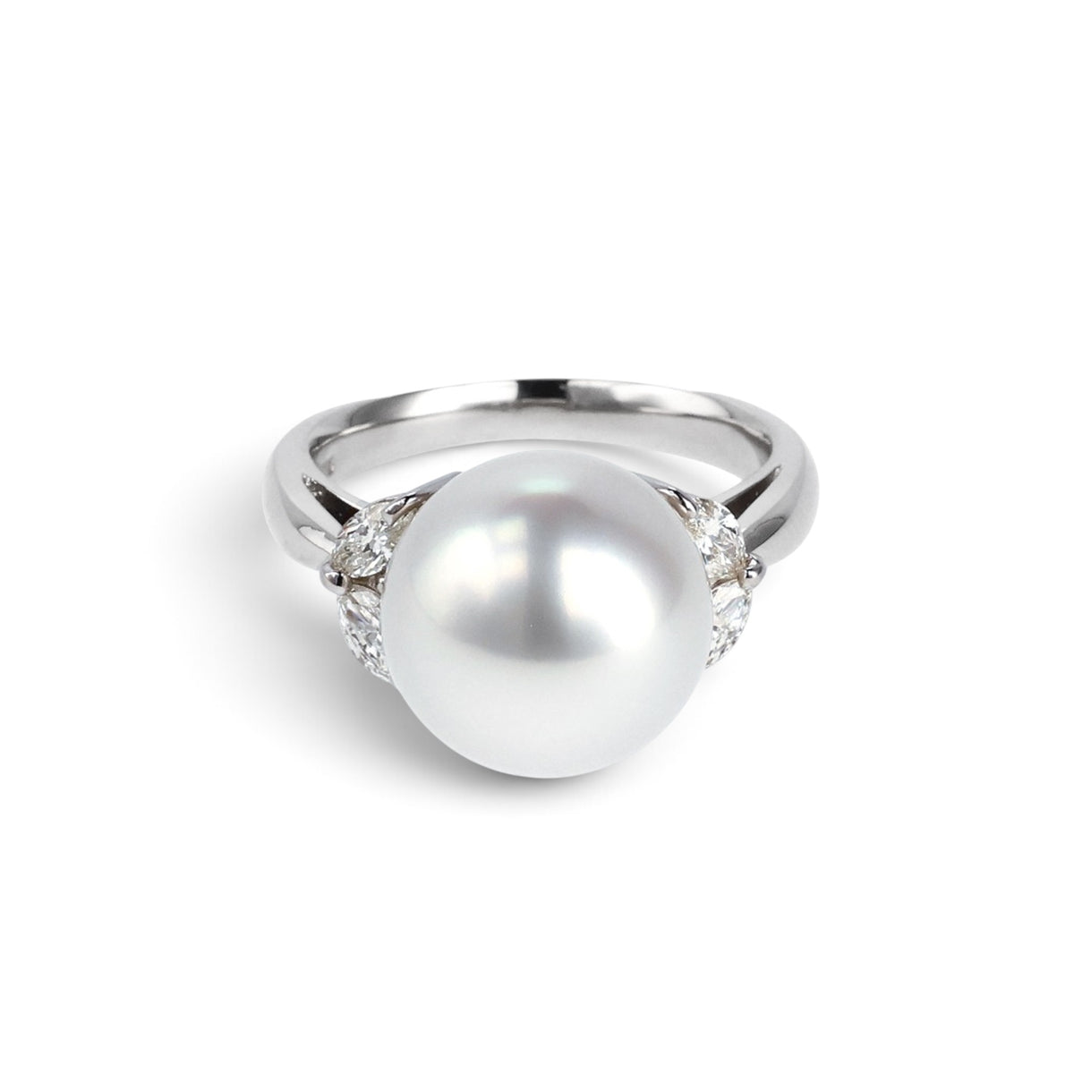 South Sea White Pearl Diamond Ring 12mm PT900 -Aurora Venus- [WSP]