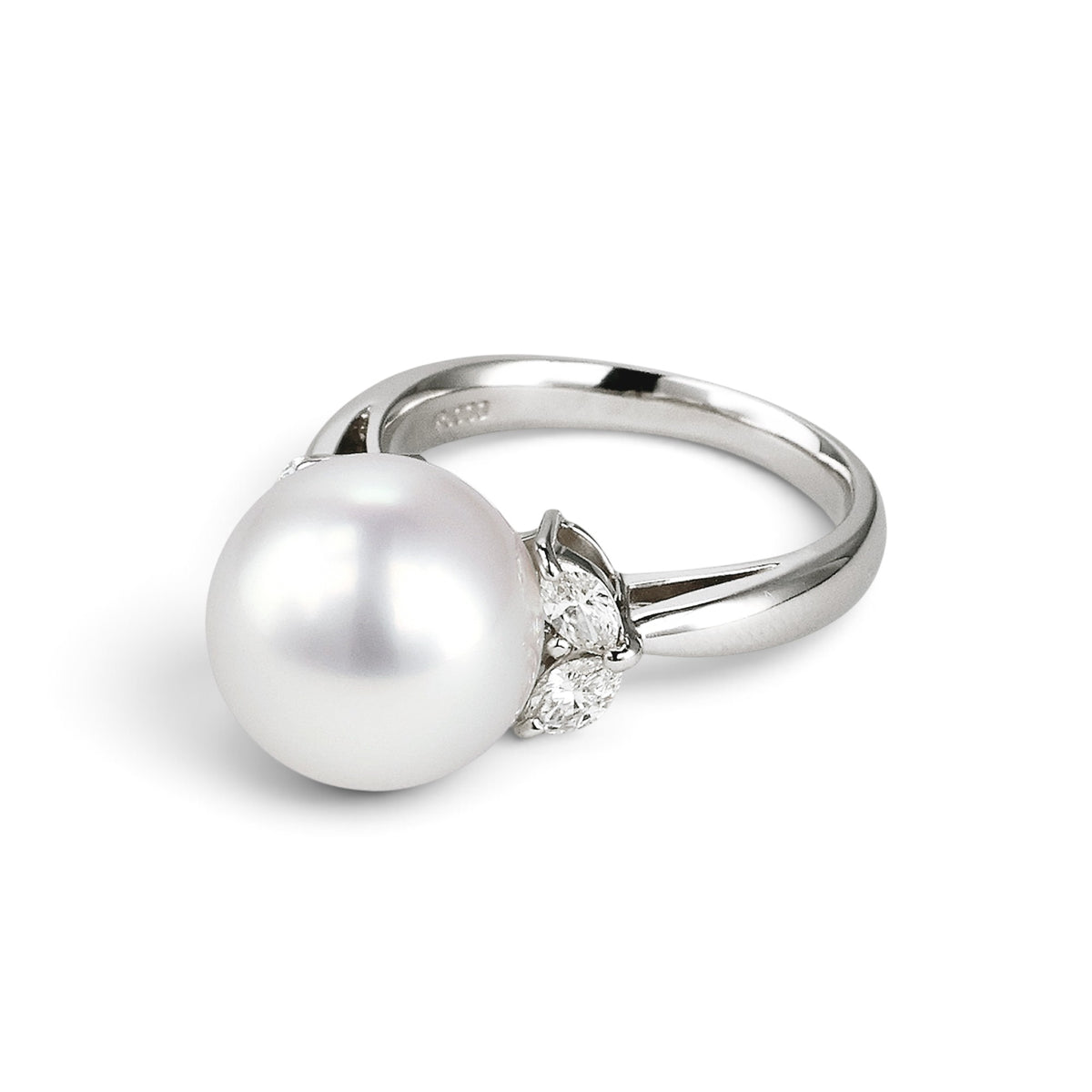 South Sea White Pearl Diamond Ring 12mm PT900 -Aurora Venus- [WSP]