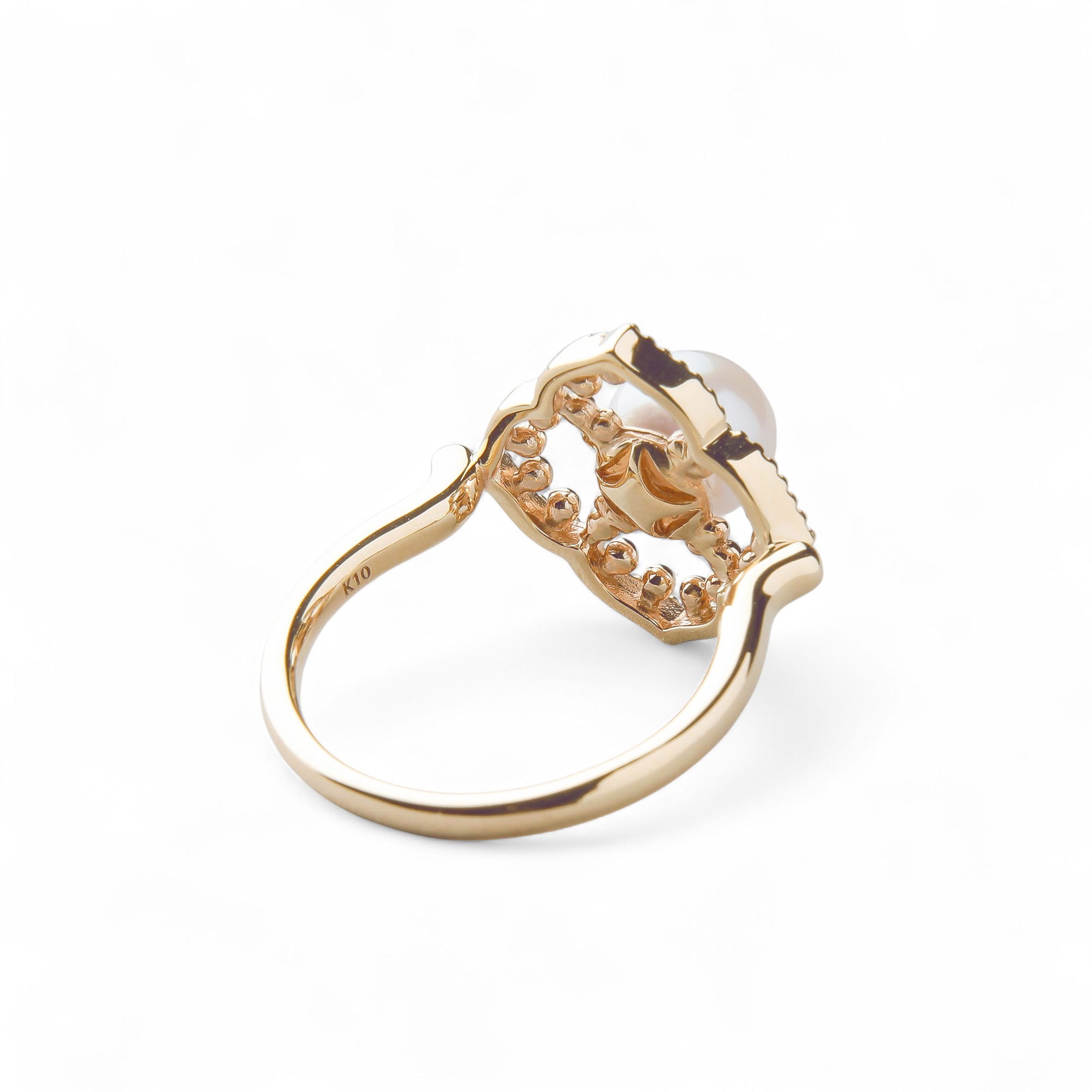 Fleur Eclat Akoya Pearl Flower Ring 6.5–7.0mm K10YG