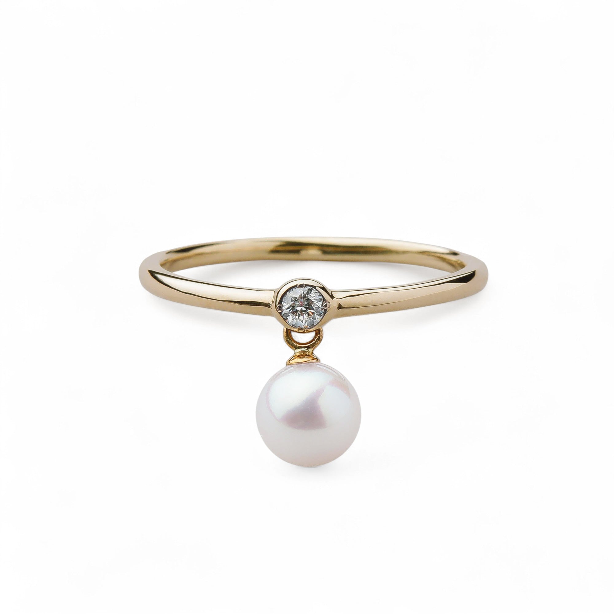Carina Akoya Pearl Charm Ring 5.5-6.0mm K10 Yellow Gold