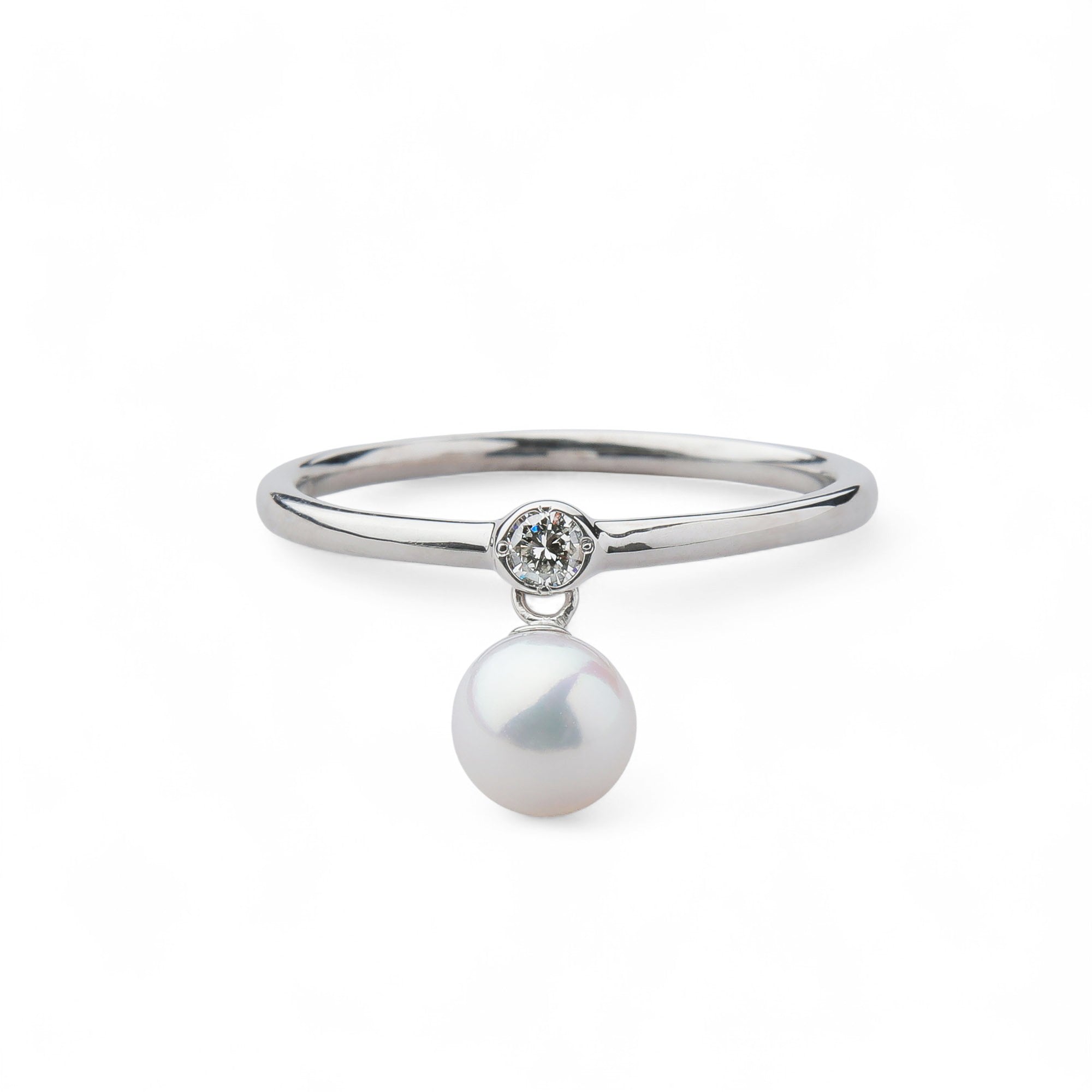 Carina Akoya Pearl Charm Ring 5.5-6.0mm K10 White Gold