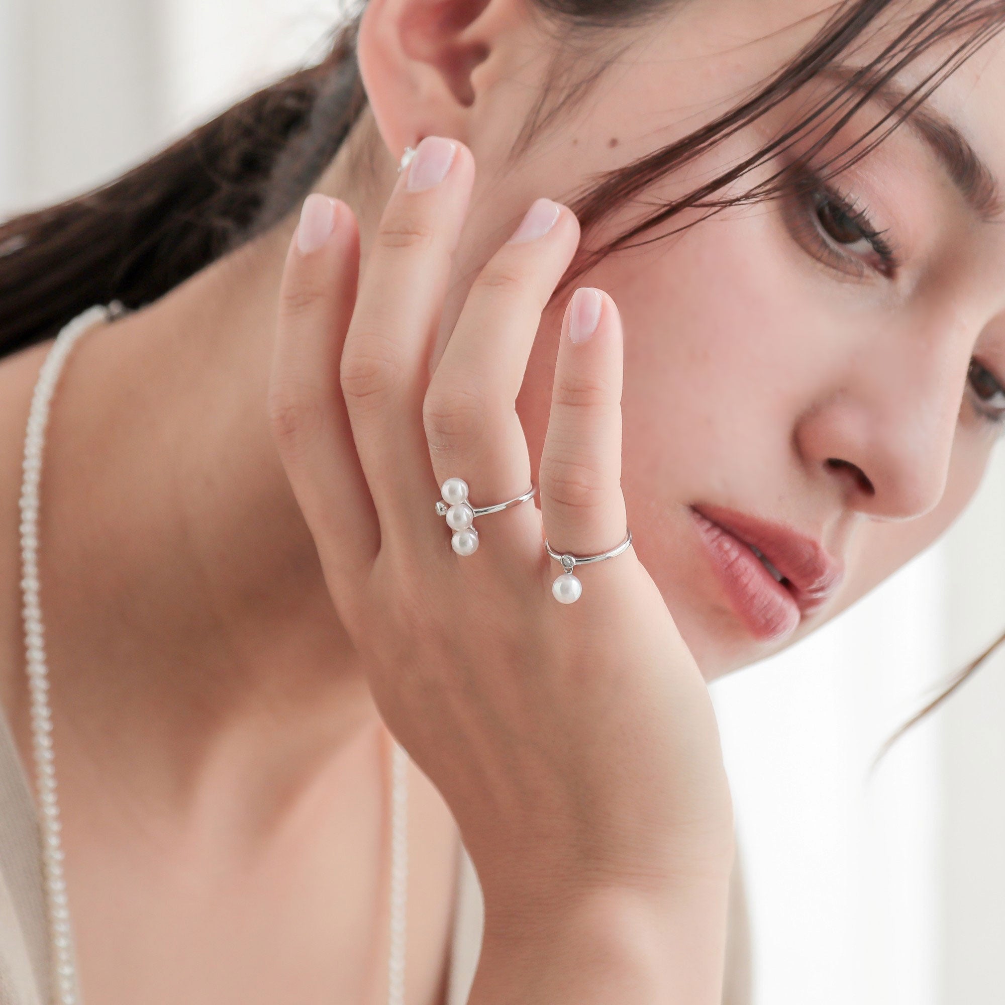 Carina Akoya Pearl Charm Ring 5.5-6.0mm K10 White Gold