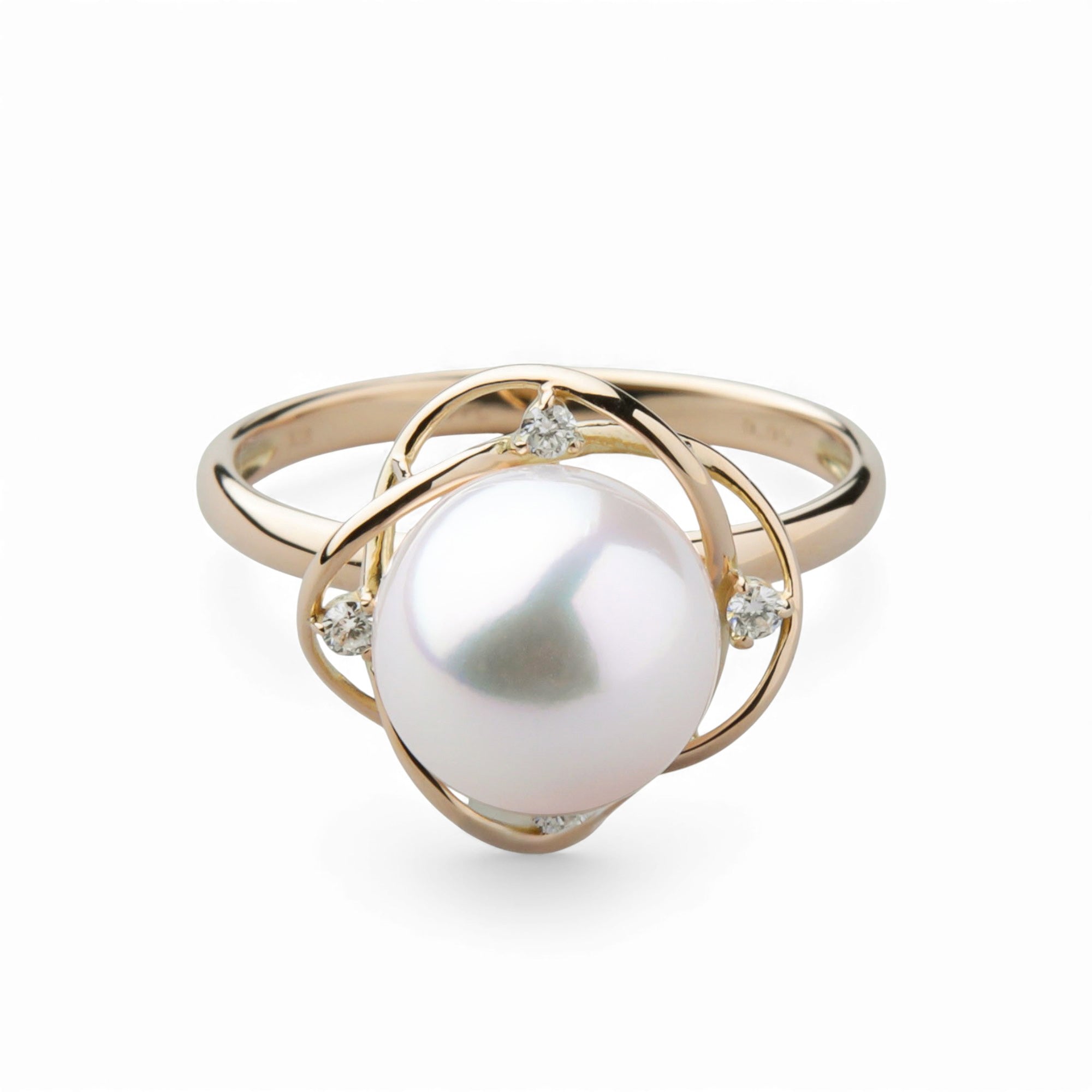 奢華 Akoya 珍珠戒指 8.5–9.0mm K18YG