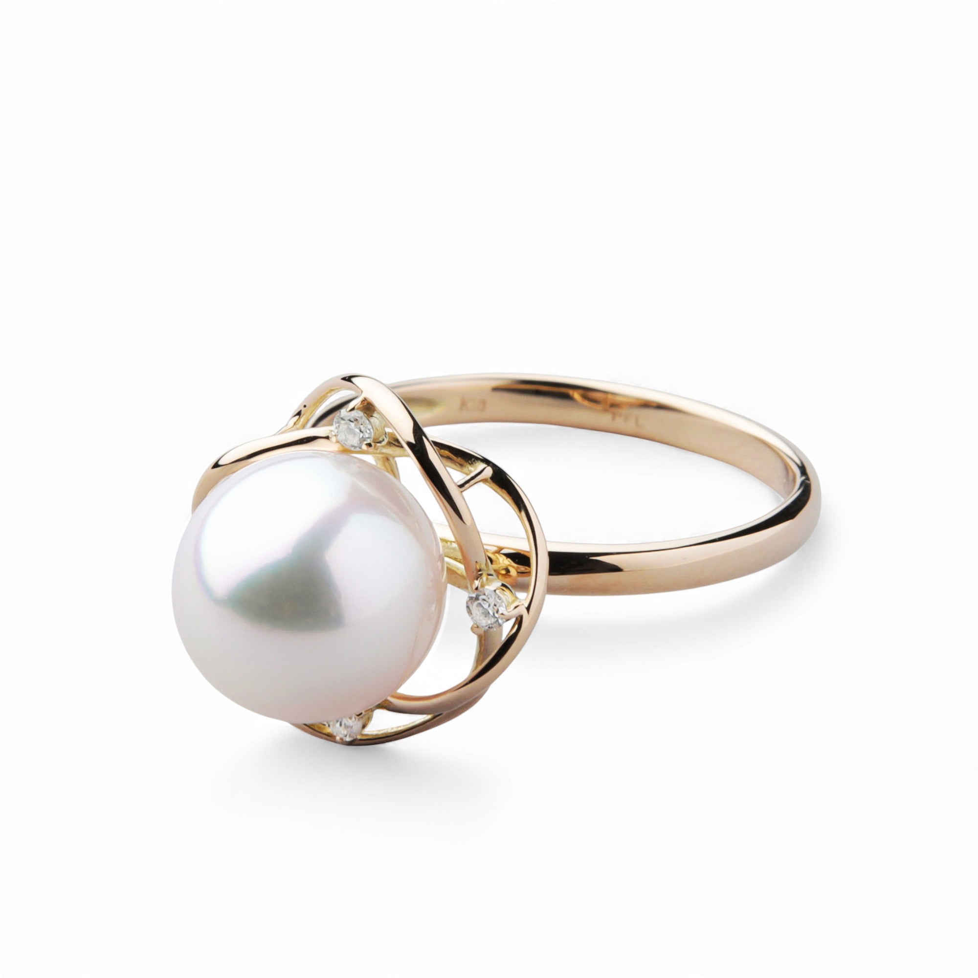 奢華 Akoya 珍珠戒指 8.5–9.0mm K18YG