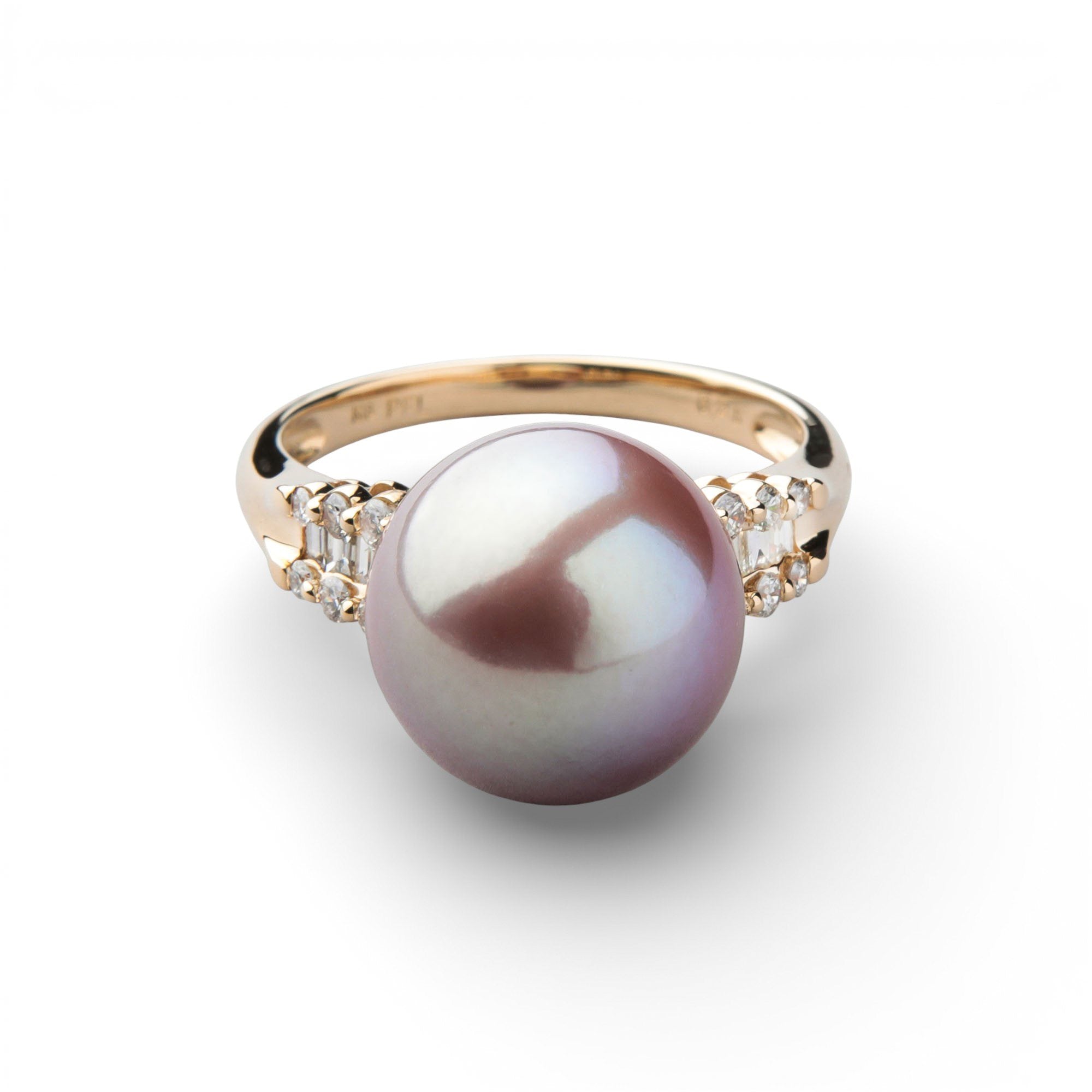 Mauvette Freshwater Pearl Ring 11mm K18YG Kingfisher Certificate