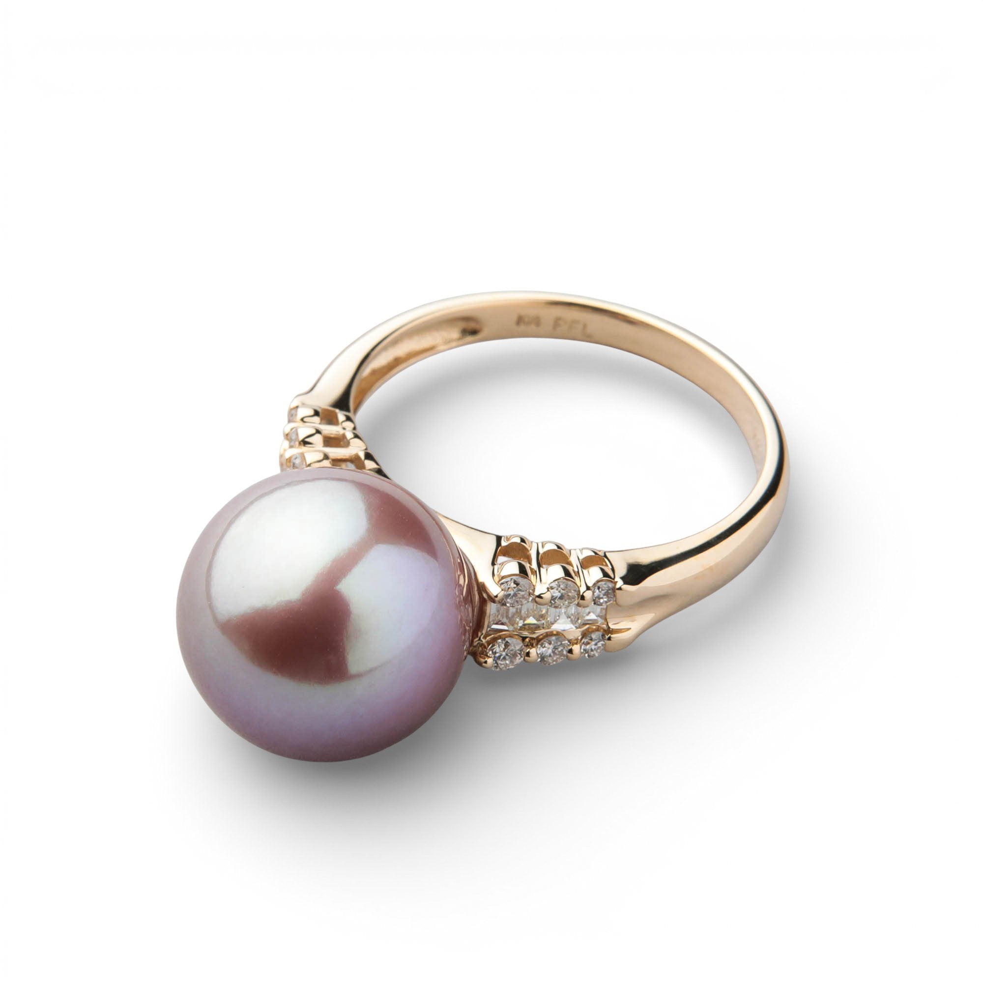 Mauvette Freshwater Pearl Ring 11mm K18YG Kingfisher Certificate