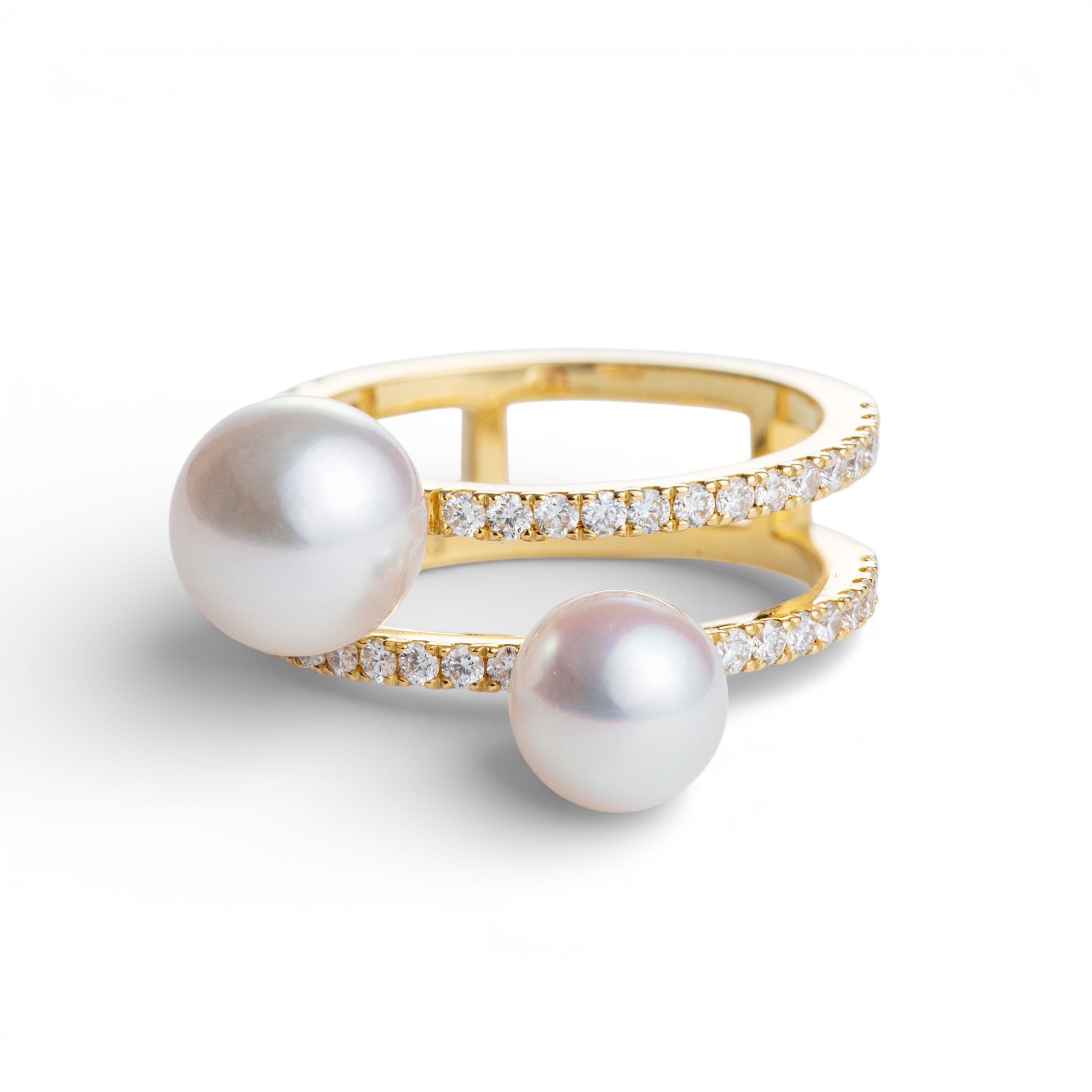 Double Pearl Ring K18YG