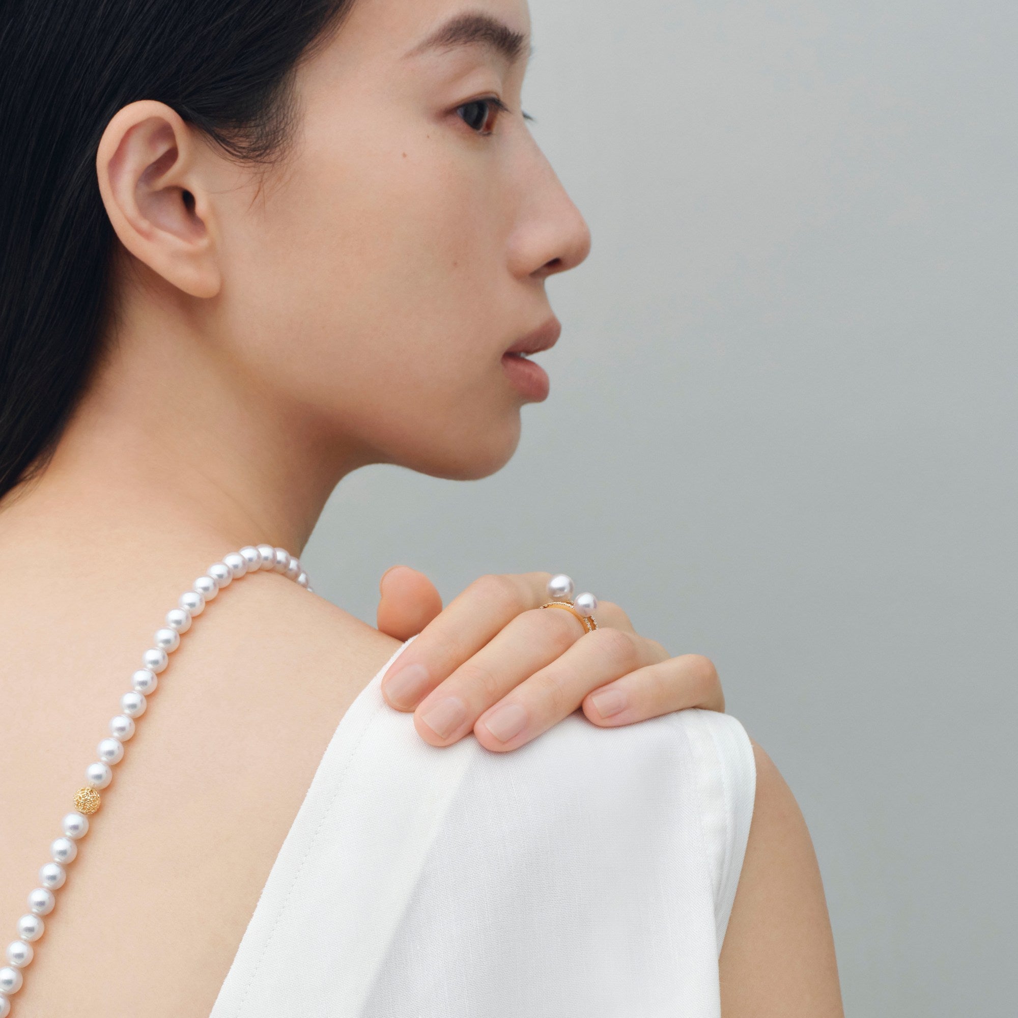 Double Pearl Ring K18YG