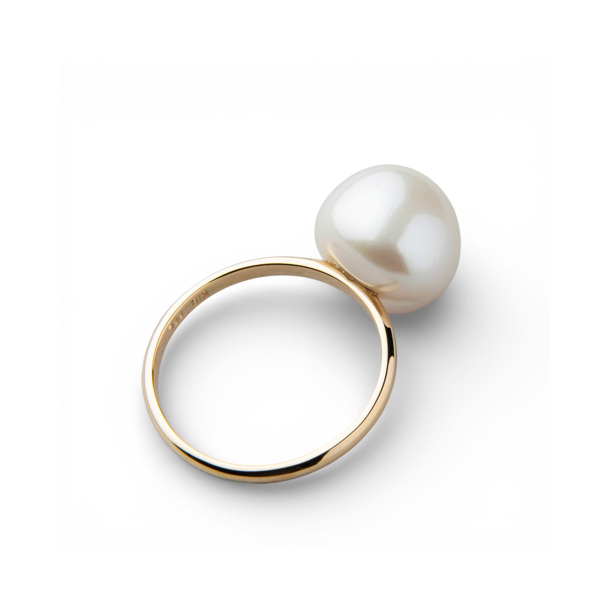Unique+ Freshwater Pearl Ring 11mmUP K18YG Baroque