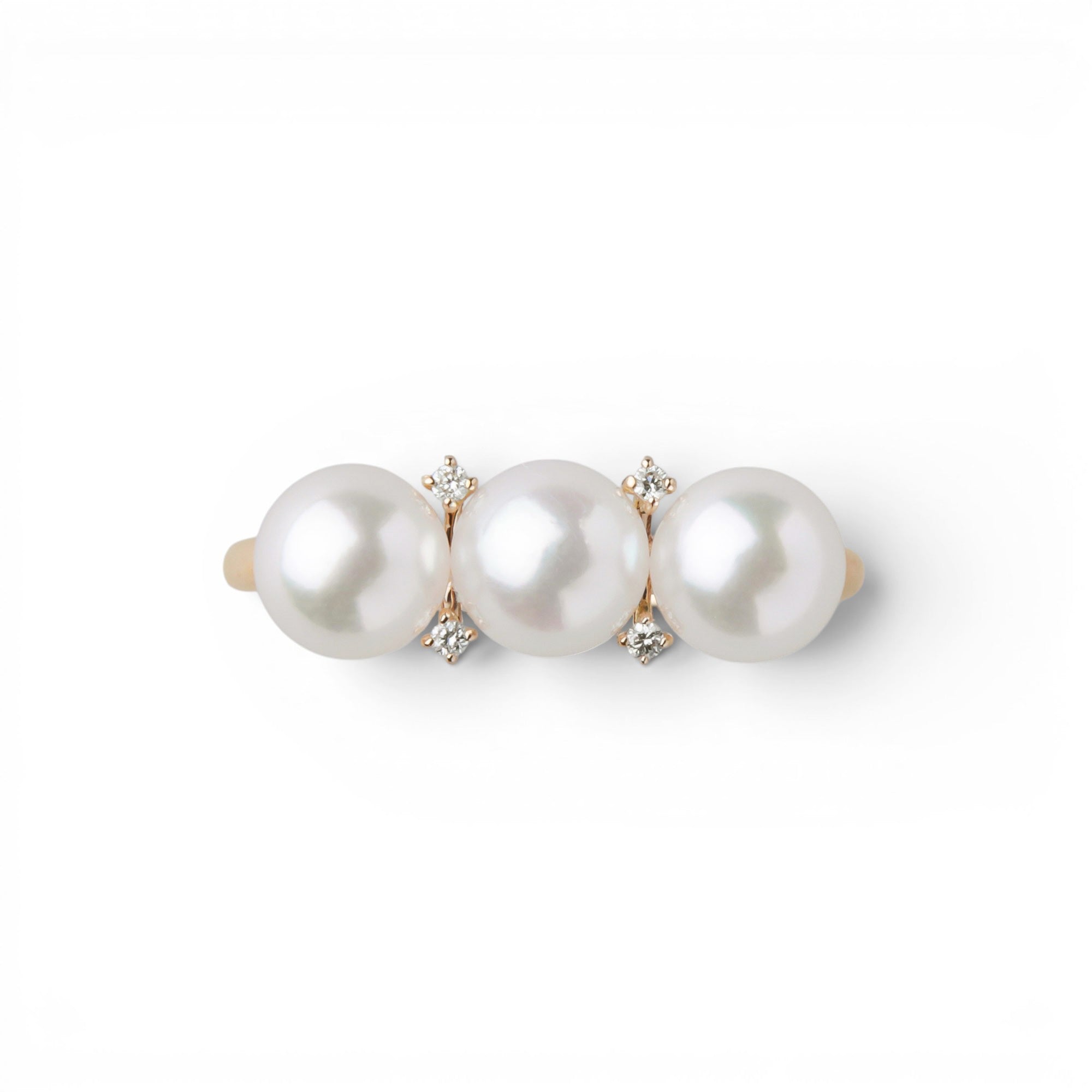 Carina Akoya Pearl 3-Stone Ring 5.5-6.0mm K18YG