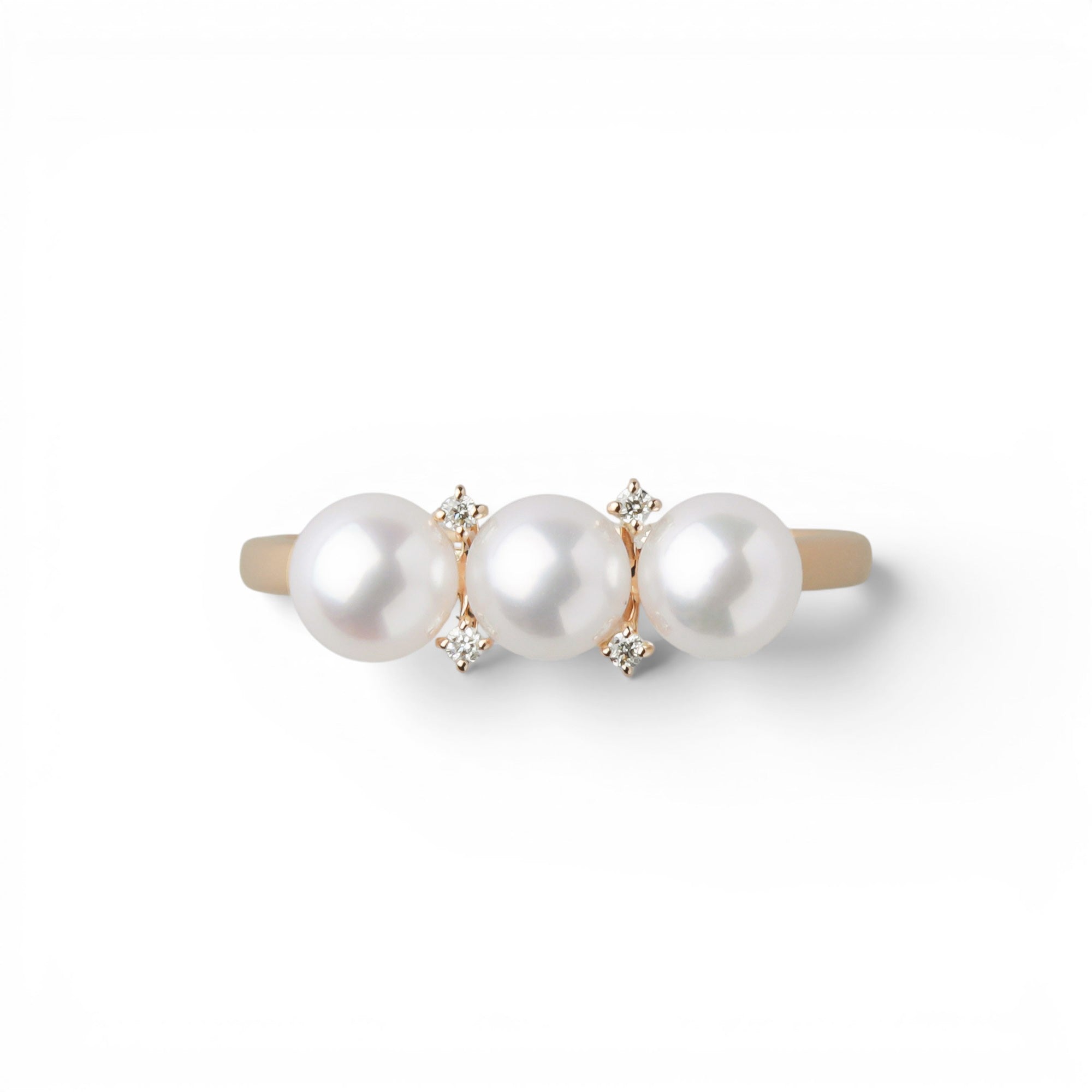 Carina Akoya Pearl 3-Pearl Ring 4.5-5.0mm K18YG