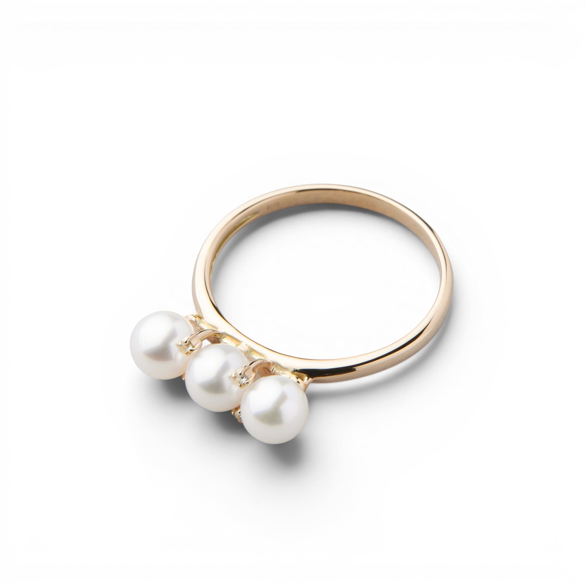Carina Akoya Pearl 3-Pearl Ring 4.5-5.0mm K18YG